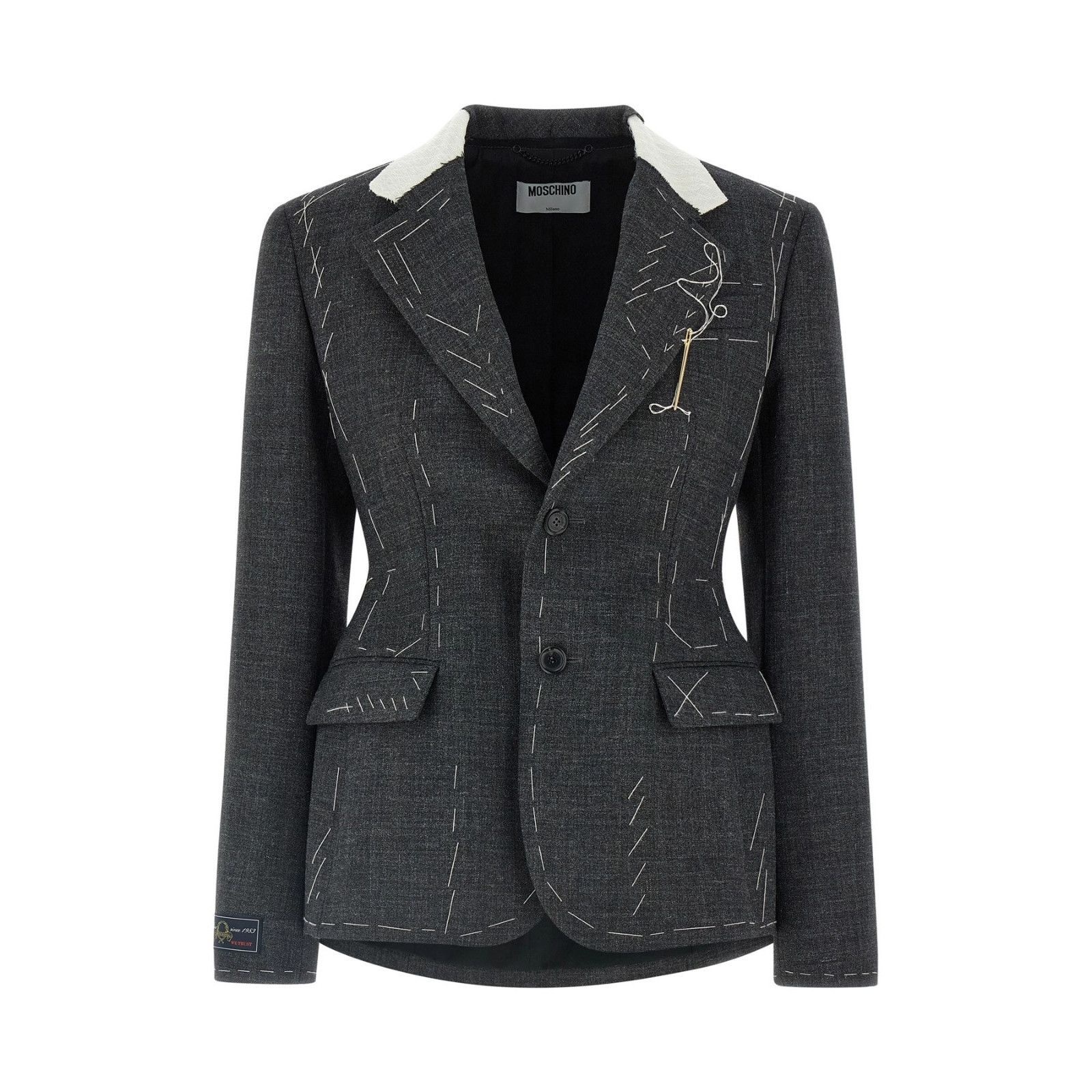 MOSCHINO Gray Wool Blazer Jacket New & Authentic (Women's si