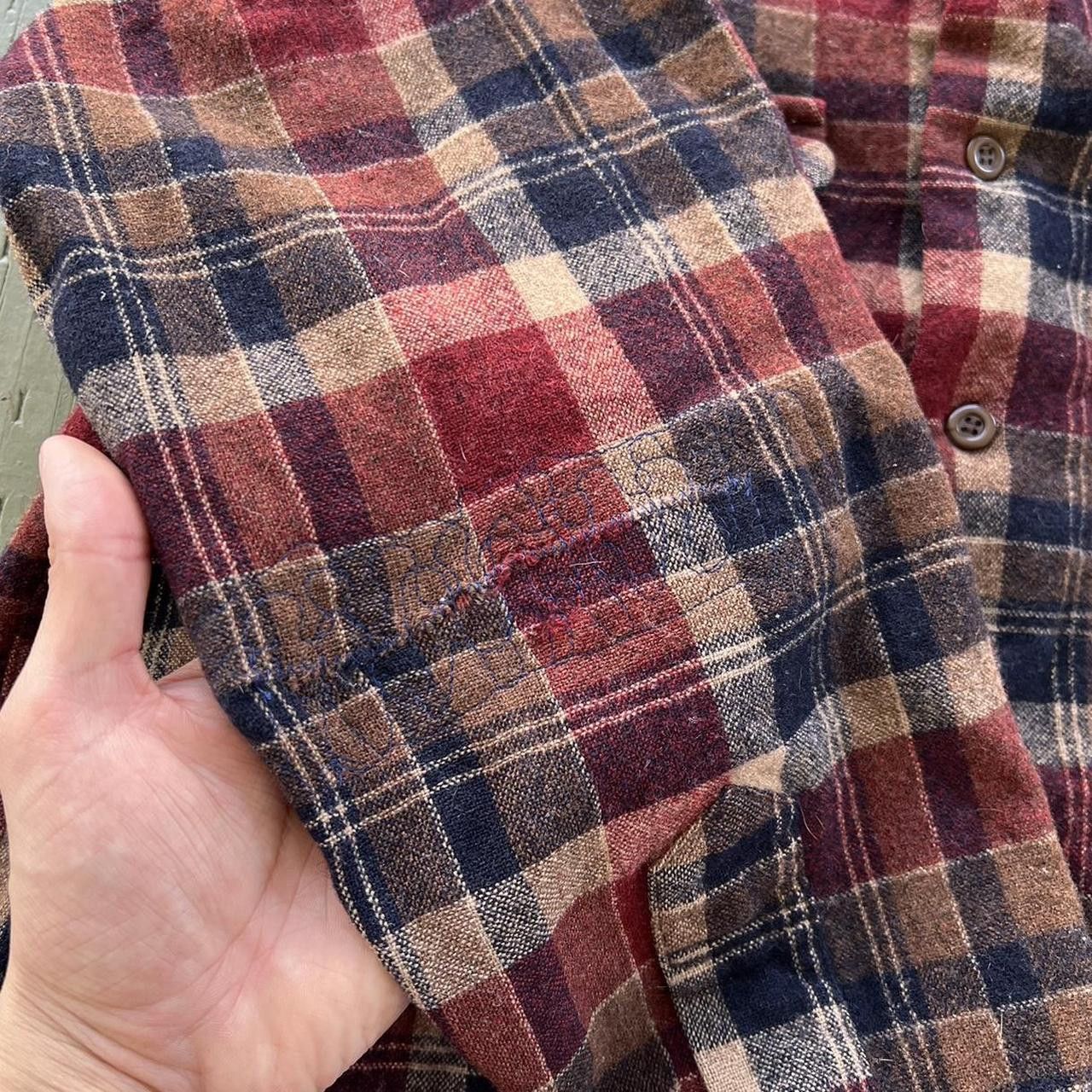 Pendleton × Vintage Vintage 80's Pendleton Flannel Wool Shadow Plaid Flap Pocket Size US L / EU 52-54 / 3 - 7 Thumbnail