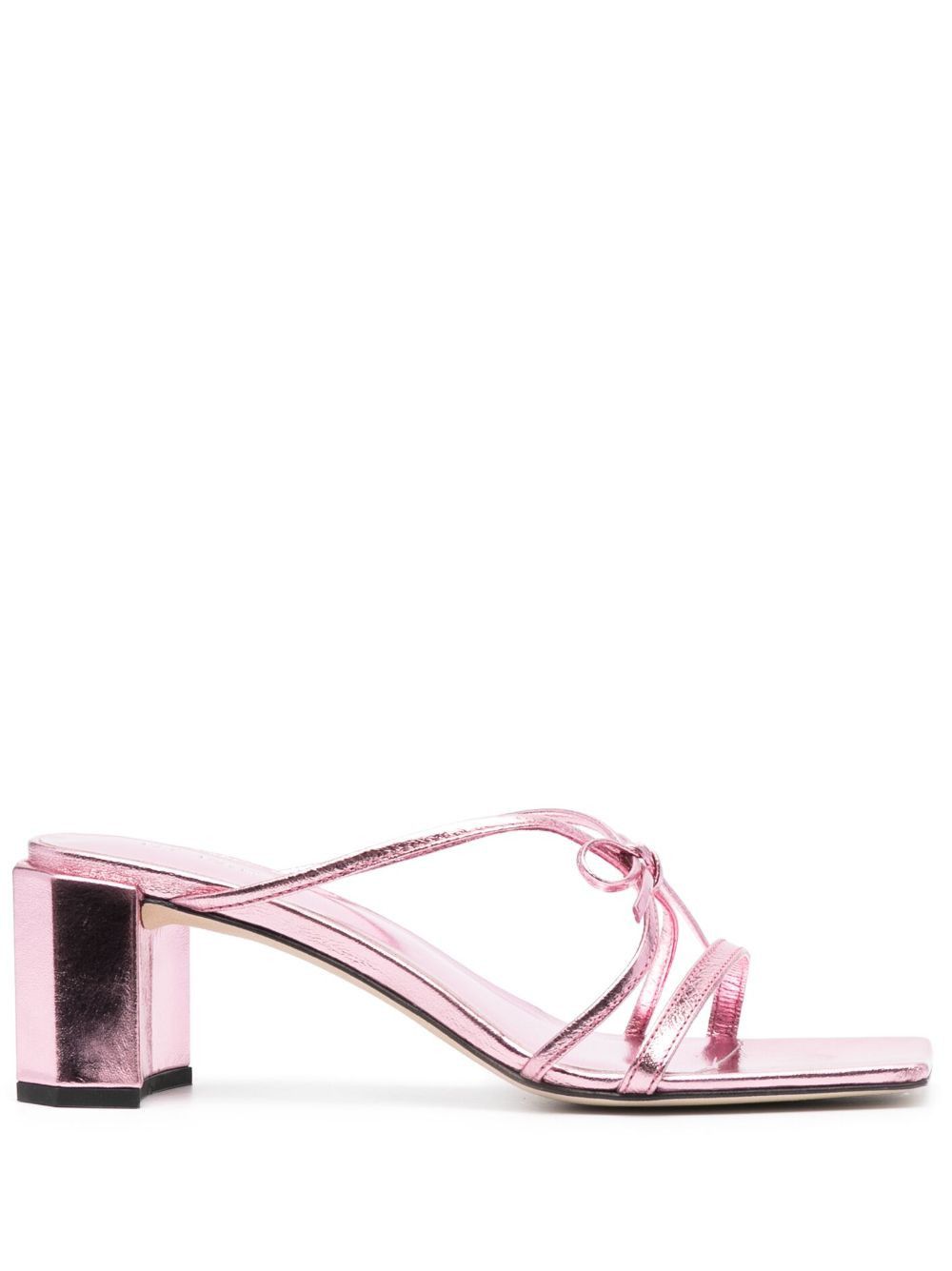 By Far o1mle1224 Metallic Leather Sandals in Pink Size US 7 / IT 37 - 1 Thumbnail