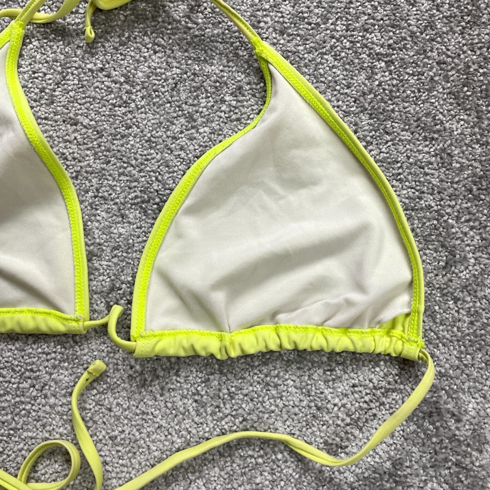 Triangl Unbranded Triangle Swimwear Bikini Top Women Large Yellow Spaghetti Beach Size L / US 10 / IT 46 - 6 Thumbnail