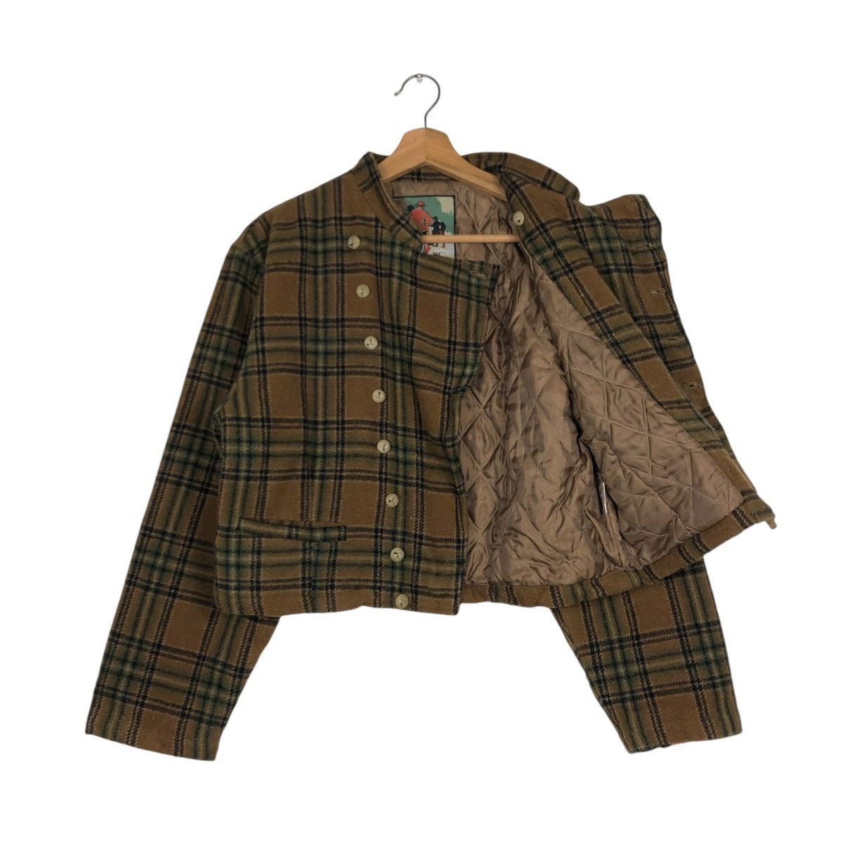 Japanese Brand 🔥VINTAGE CROPPED WOOL BIKER JACKET SABUROKU TARTAN DESIGN Size US M / EU 48-50 / 2 - 14 Thumbnail