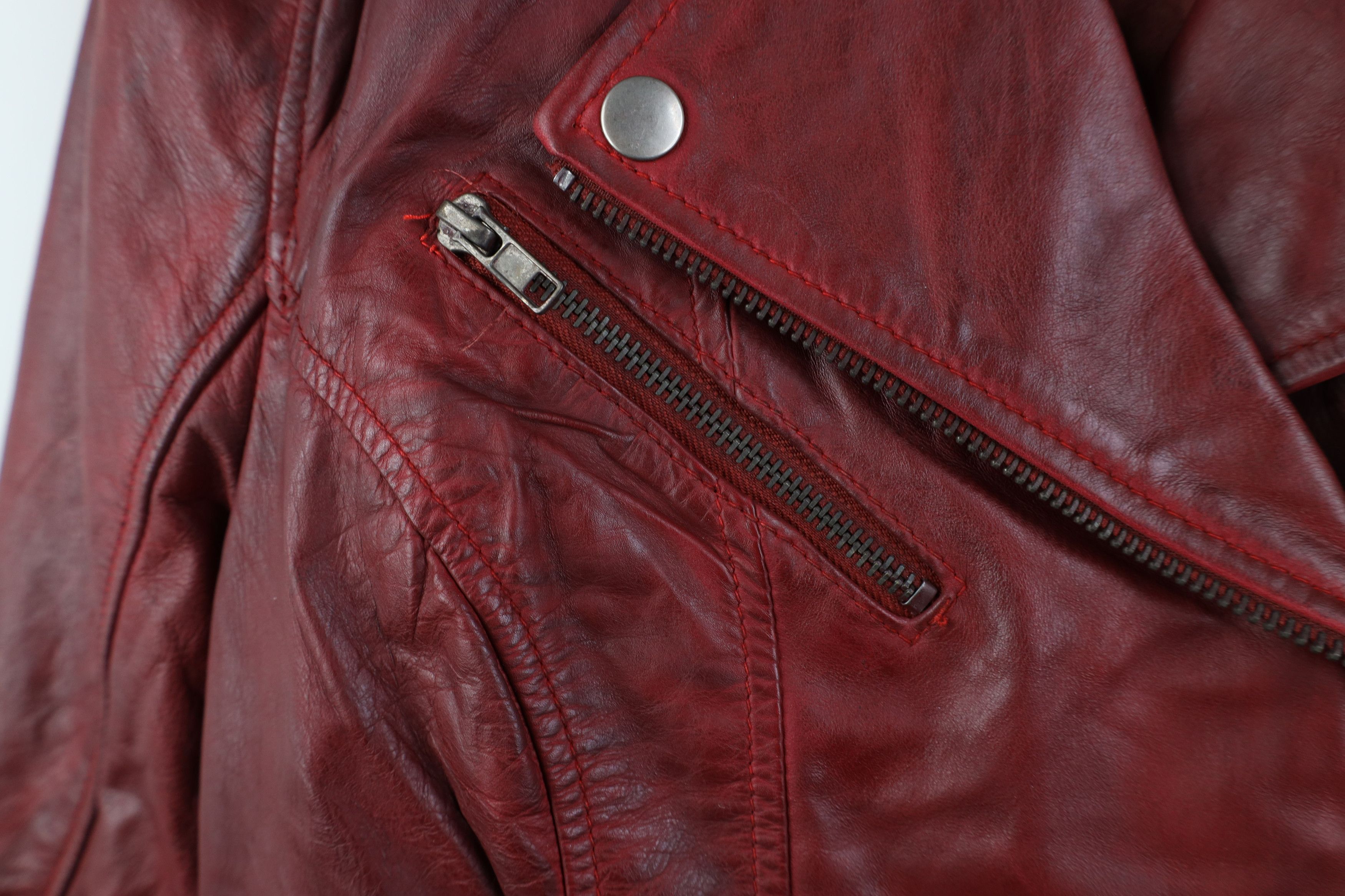 Vintage Vintage Streetwear Zip Leather Motorcycle Jacket Red Size L / US 10 / IT 46 - 5 Thumbnail