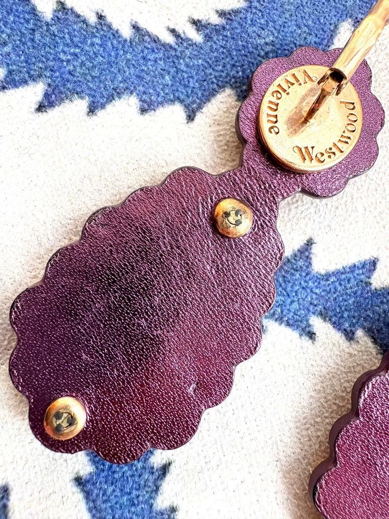 Vivienne Westwood Vivienne Westwood Vintage purple-green gem leather earring Size ONE SIZE - 6 Thumbnail