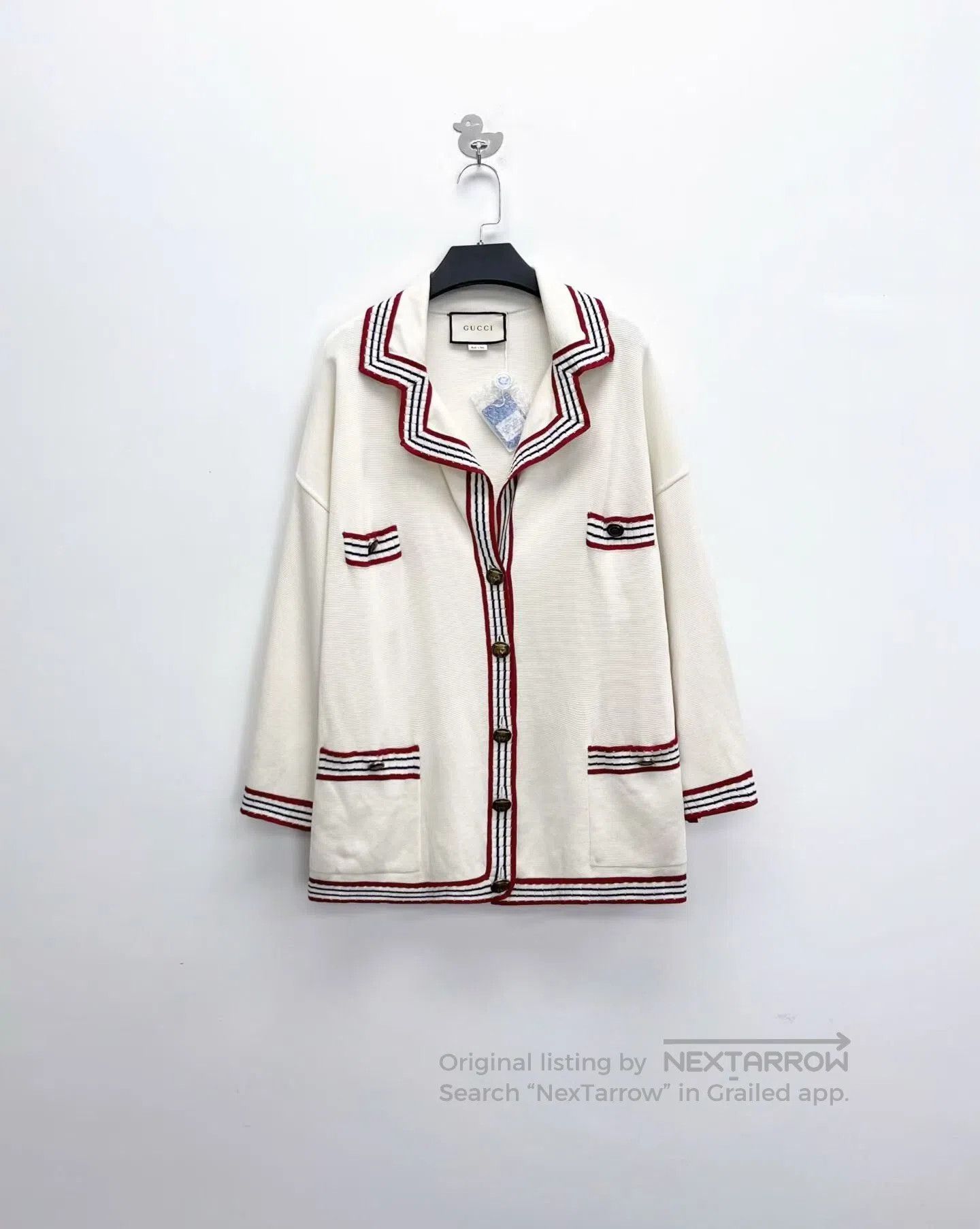 Gucci Gucci Ceramic Tiger Buckle Knit Cardigan. Size S / US 4 / IT 40 - 1 Thumbnail