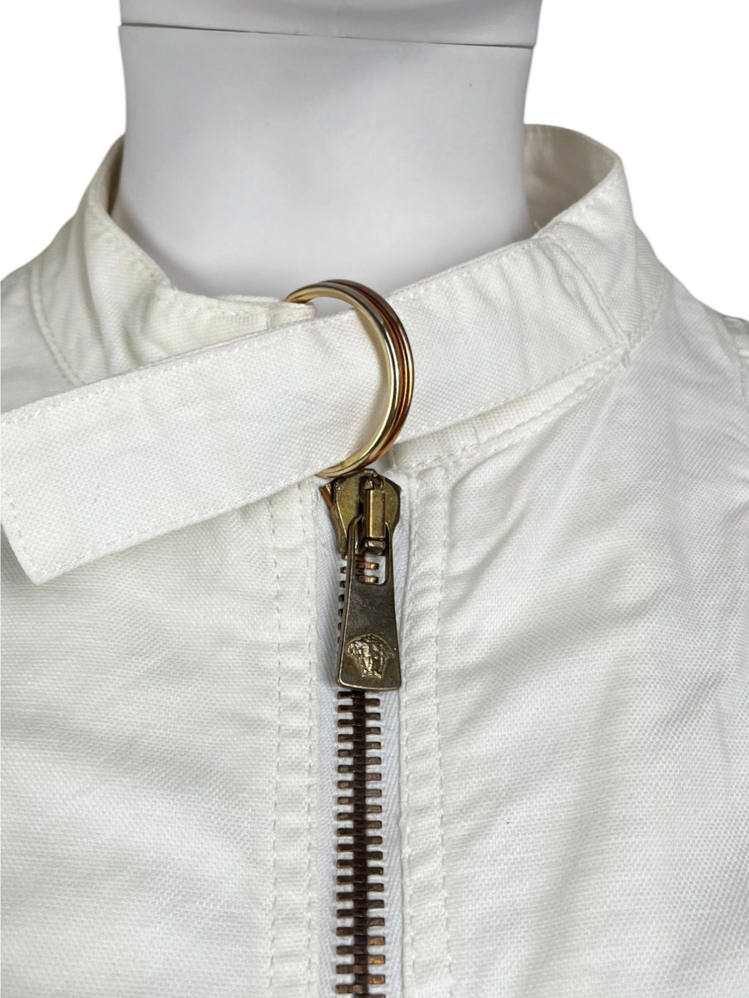 Versace by Donatella S/S 2005 Multizip White Cotton Jacket Size S / US 4 / IT 40 - 8 Thumbnail