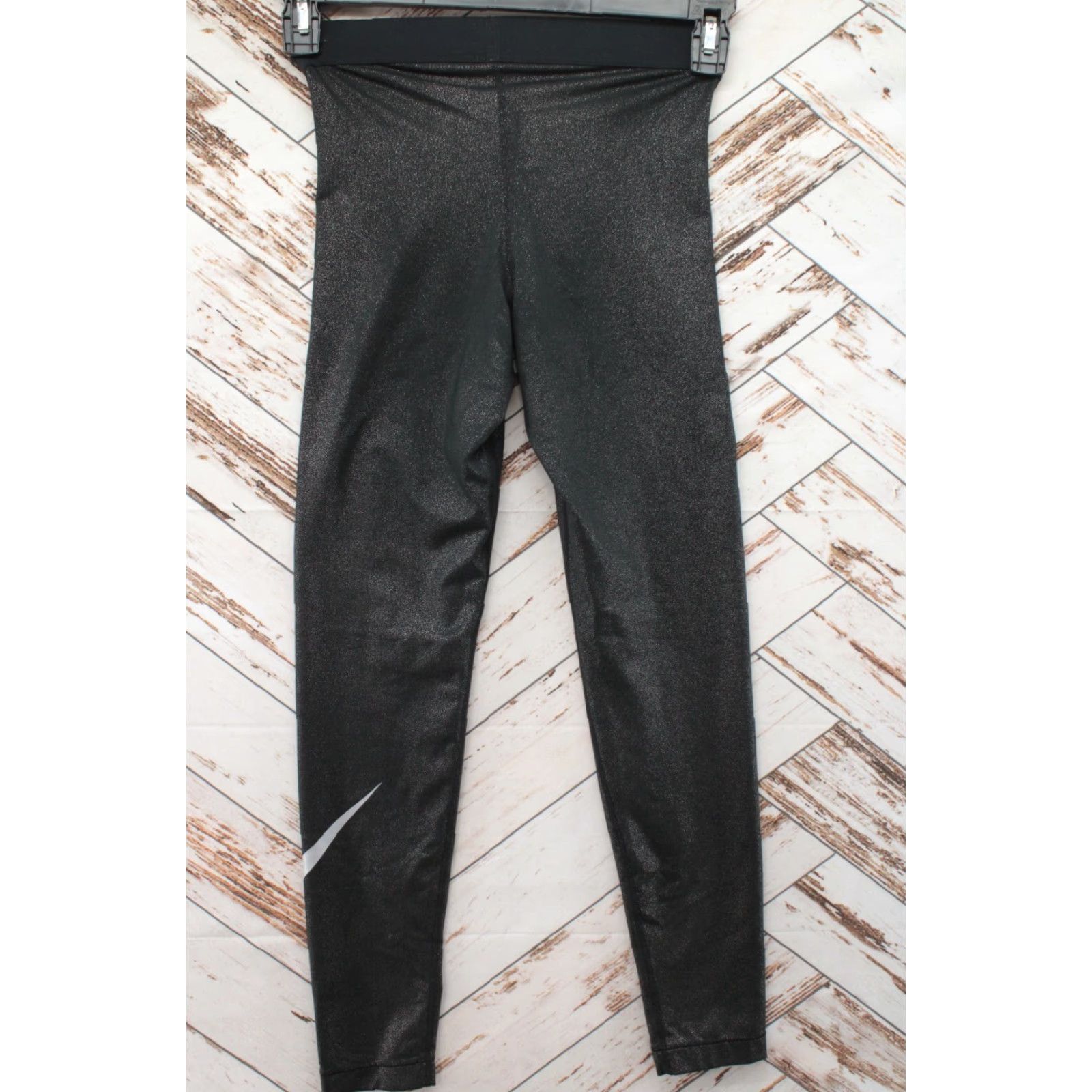 Nike Nike Pro-Cool Leggings Dri Fit Women S Black/Silver Sparkle 881778-010 Size 28" / US 6 / IT 42 - 2 Thumbnail