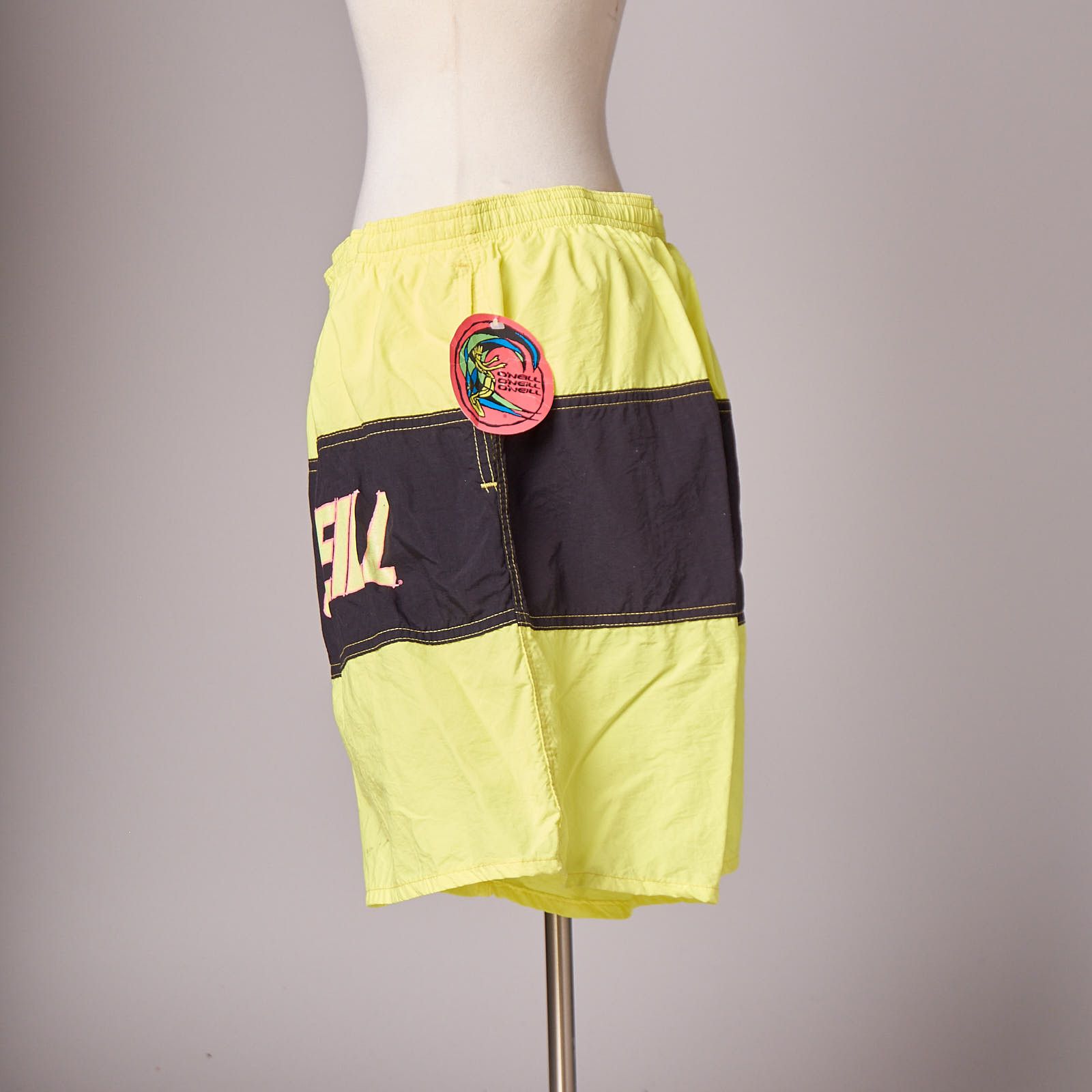 O'Neill Vintage Deadstock O’Neill Neon Yellow Surf Swim Shorts Size US 40 / EU 56 - 2 Thumbnail