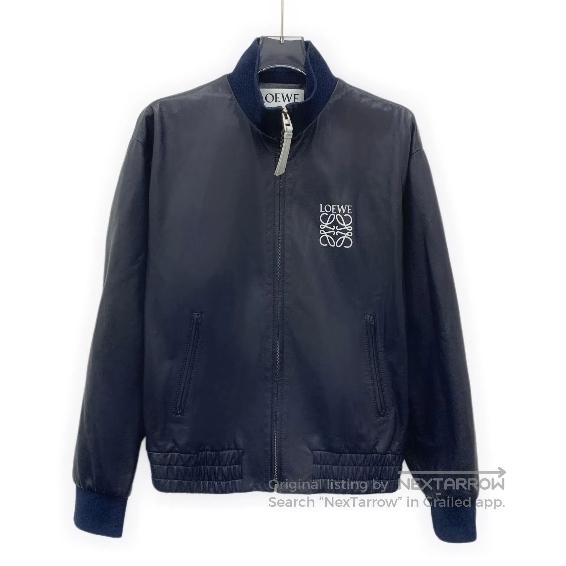 Loewe Loewe Dark Blue Sheep Leather Logo Embroidery Lapel Zipper Size XS / US 0-2 / IT 36-38 - 1 Thumbnail