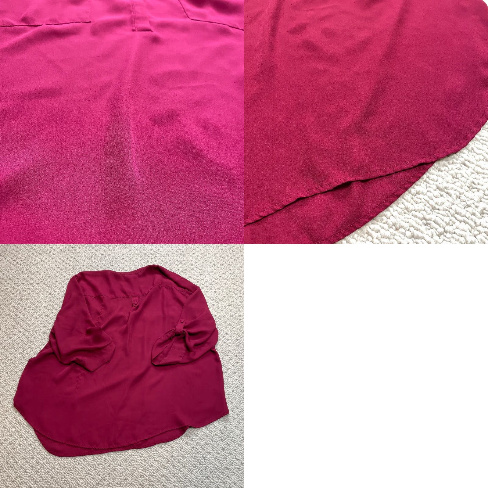 Torrid Torrid Blouse Top Womens 2X Red Roll Tab Sleeve Pockets Polyester V-Neck Button Casual Knit 3/4 Sleeve Plus Size Size XXL / US 16-18 / IT 52-54 - 8 Thumbnail