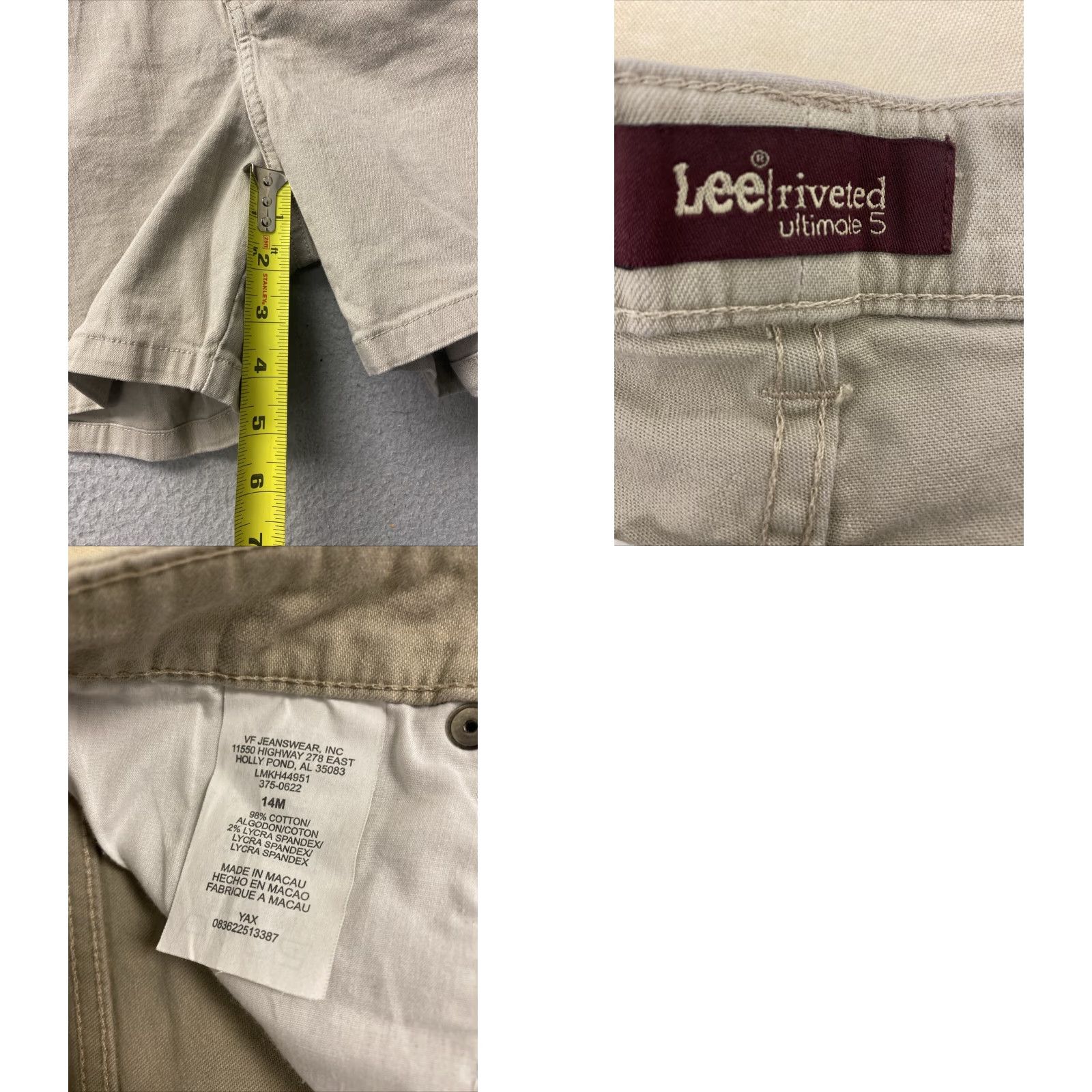 Lee VINTAGE Lee Womens Shorts Size 14 Cotton Chino Mid Rise Gray Casual Activewear Size 36" / US 14 / IT 50 - 8 Thumbnail