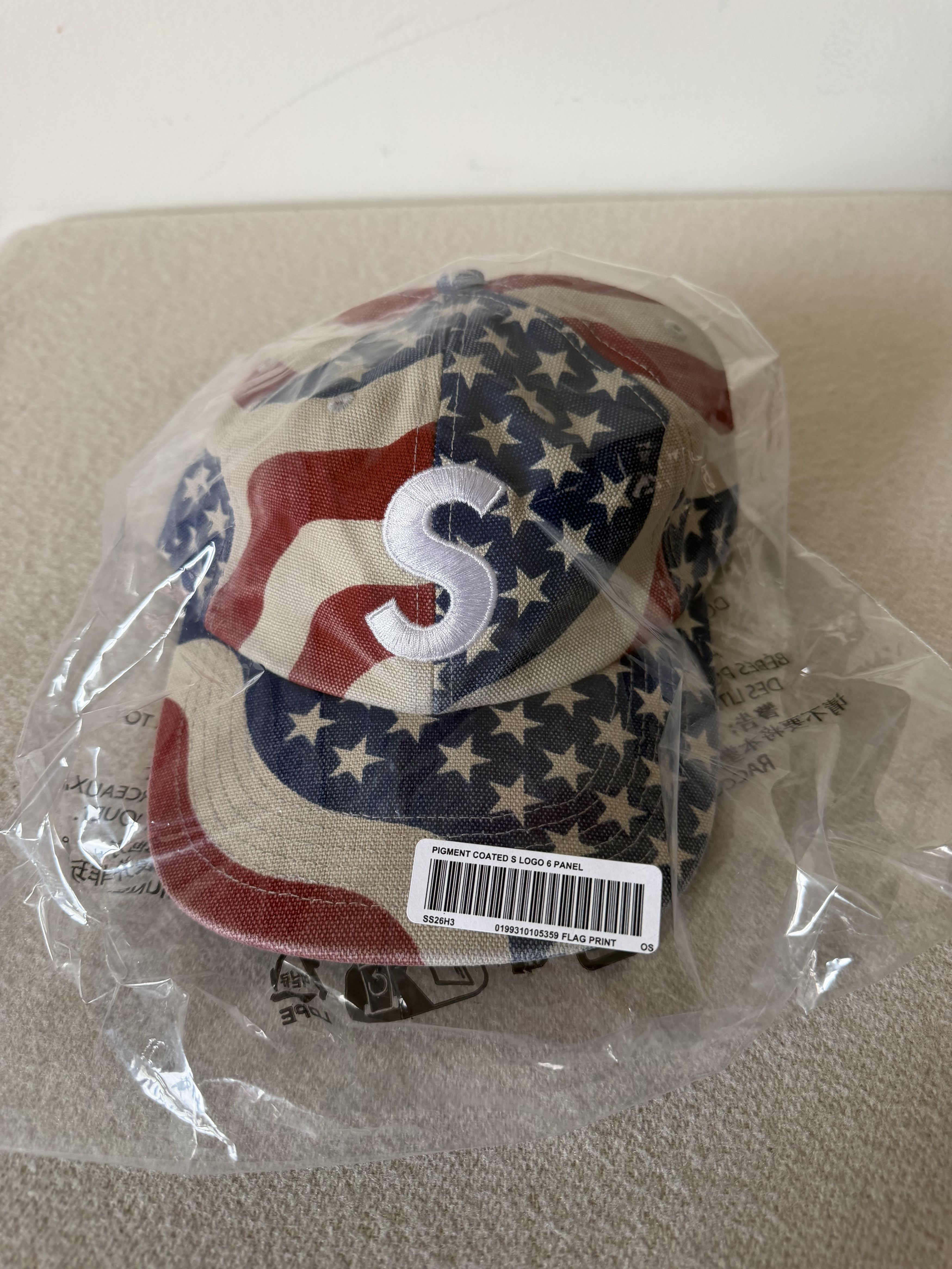 Supreme Pigment Coated S Logo Flag Hat