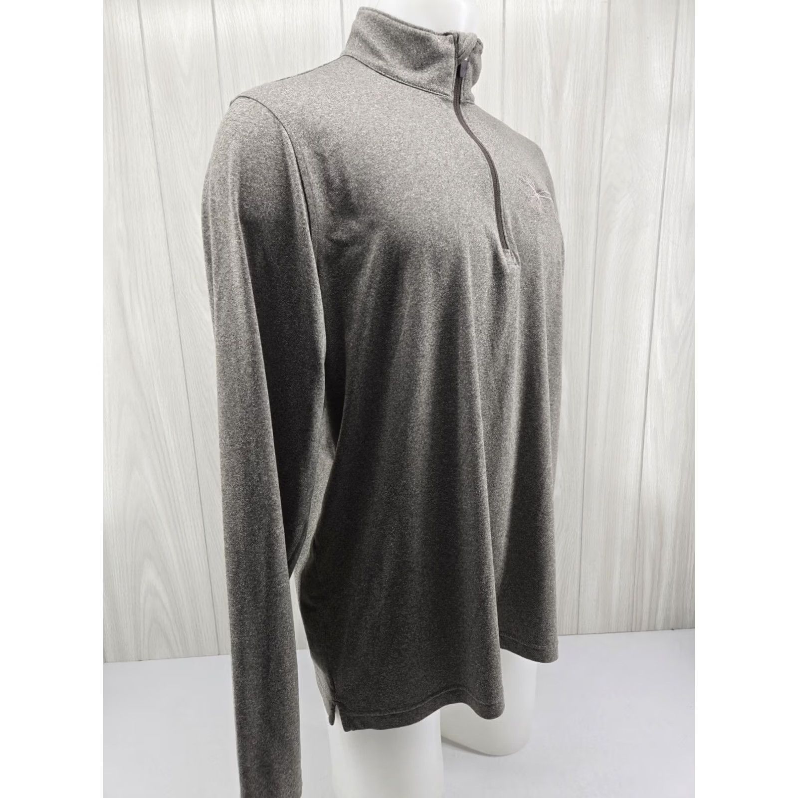 Under Armour Under Armour Mens XL Gray Camo HeatGear Loose Long Sleeve Logo 1/4 Zip Shirt Size US XL / EU 56 / 4 - 6 Thumbnail