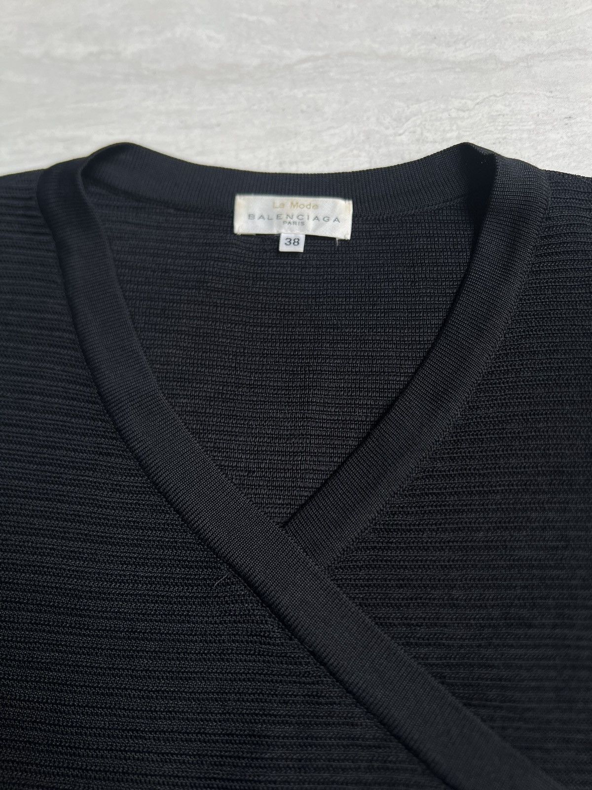 Balenciaga BALENCIAGA Paris Black Knit Dress Size XS / US 0-2 / IT 36-38 - 16 Thumbnail