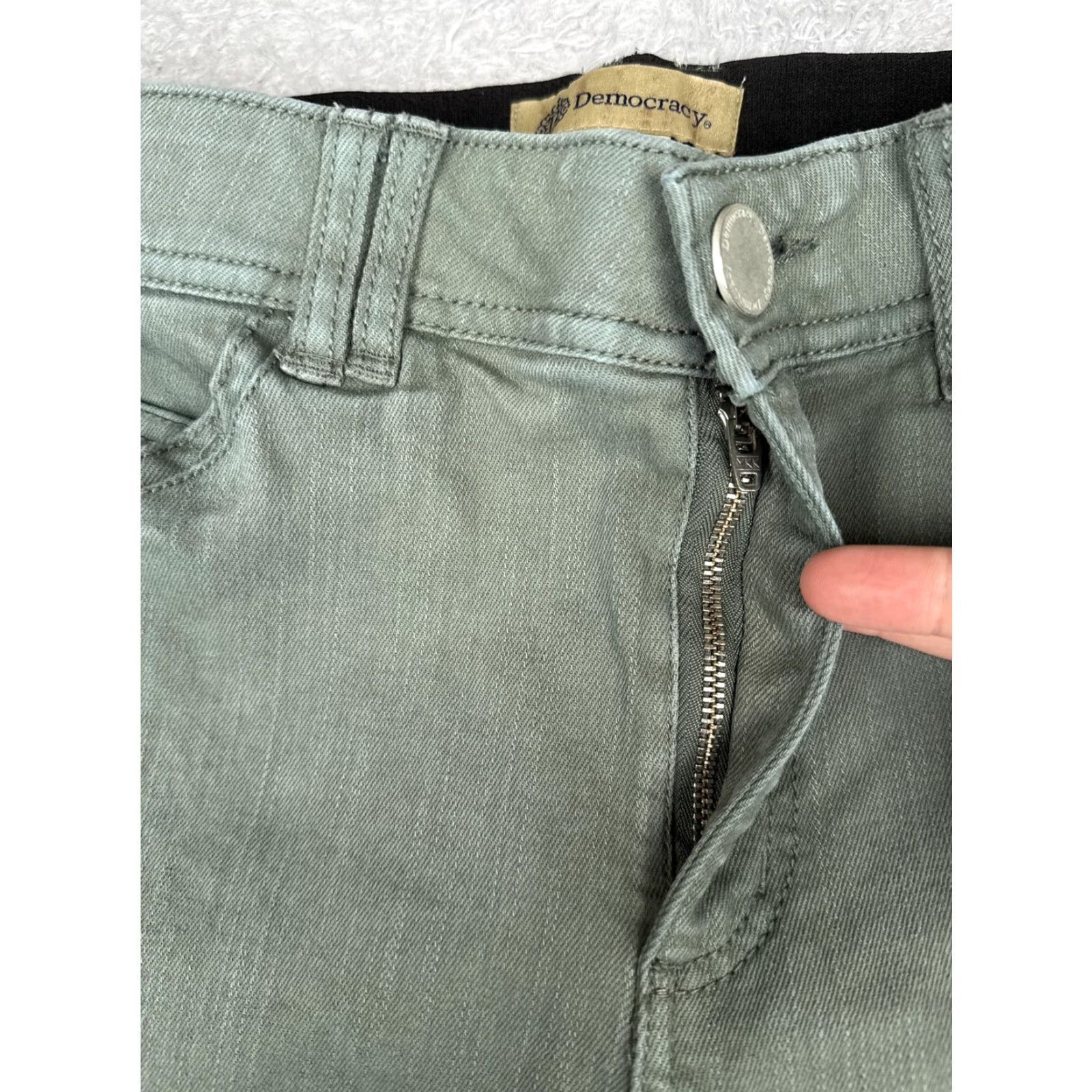 Vintage Democracy Jeans Cropped Womens 8 Green Mid Rise Stretch Denim 29x26 Pants Size 30" / US 8 / IT 44 - 5 Thumbnail