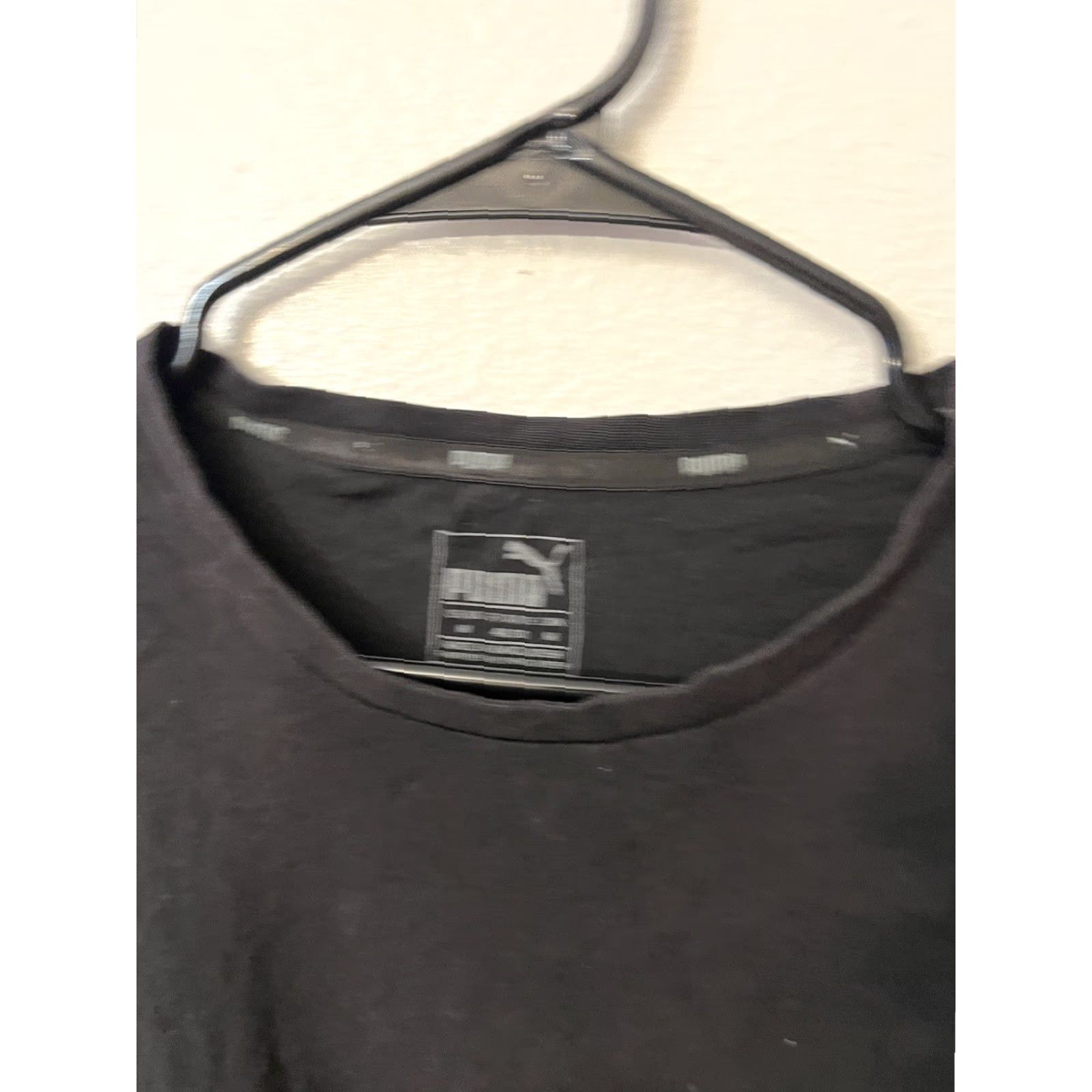 Puma Puma Men T-Shirt M Black Logo Graphic Regular Crew Neck Solid Logo Puma Shirt Mens M Black Size US M / EU 48-50 / 2 - 2 Thumbnail