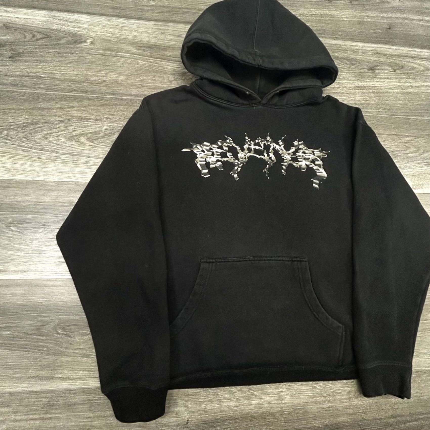 Revenge Revenge Hoodie Mens M Black Graphic Print Front Back Punk Anarchy Logo 90s Streetwear Size US M / EU 48-50 / 2 - 3 Thumbnail