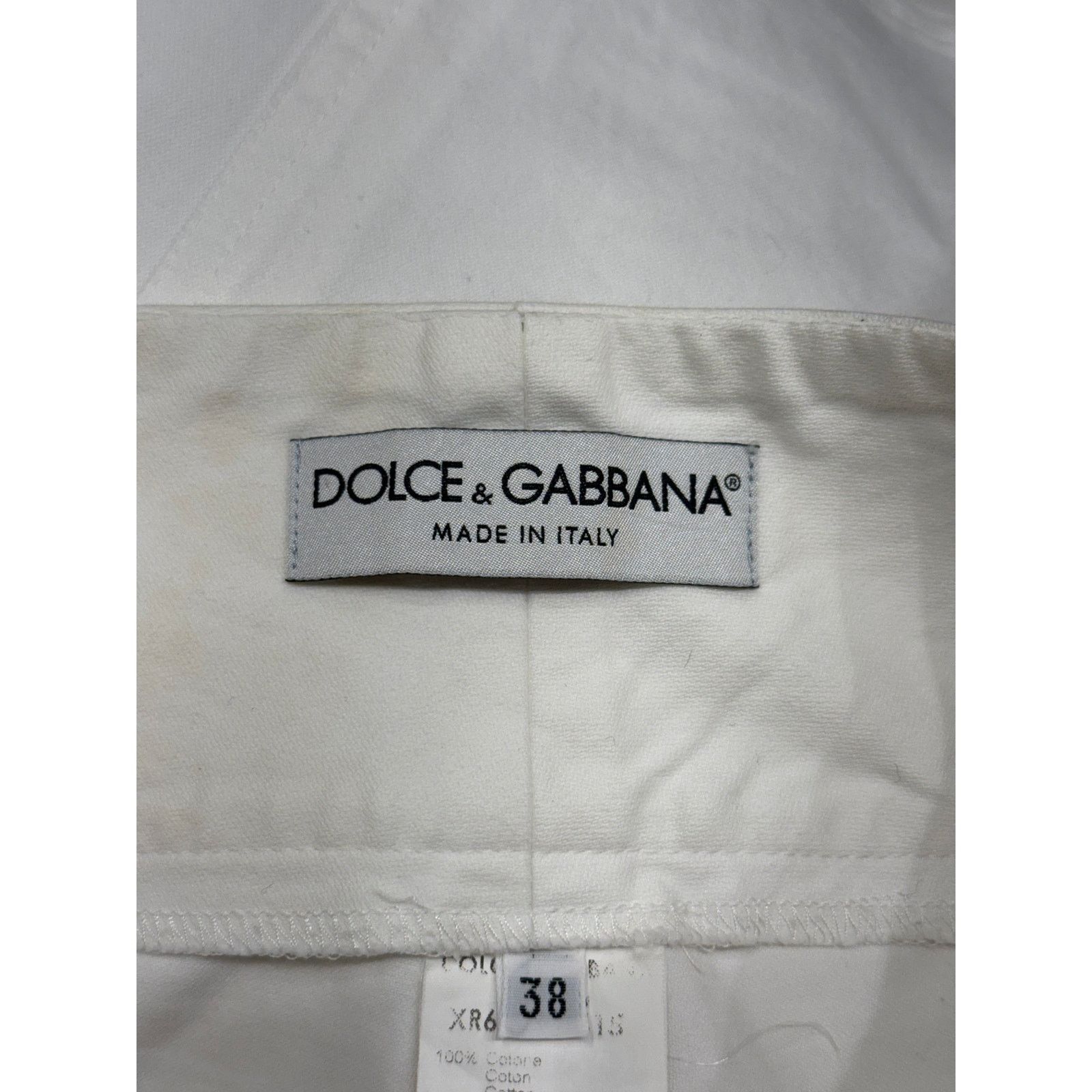 Dolce & Gabbana 2001 Dolce & Gabbana white cotton belted shorts Size 26" / US 2 / IT 38 - 6 Thumbnail