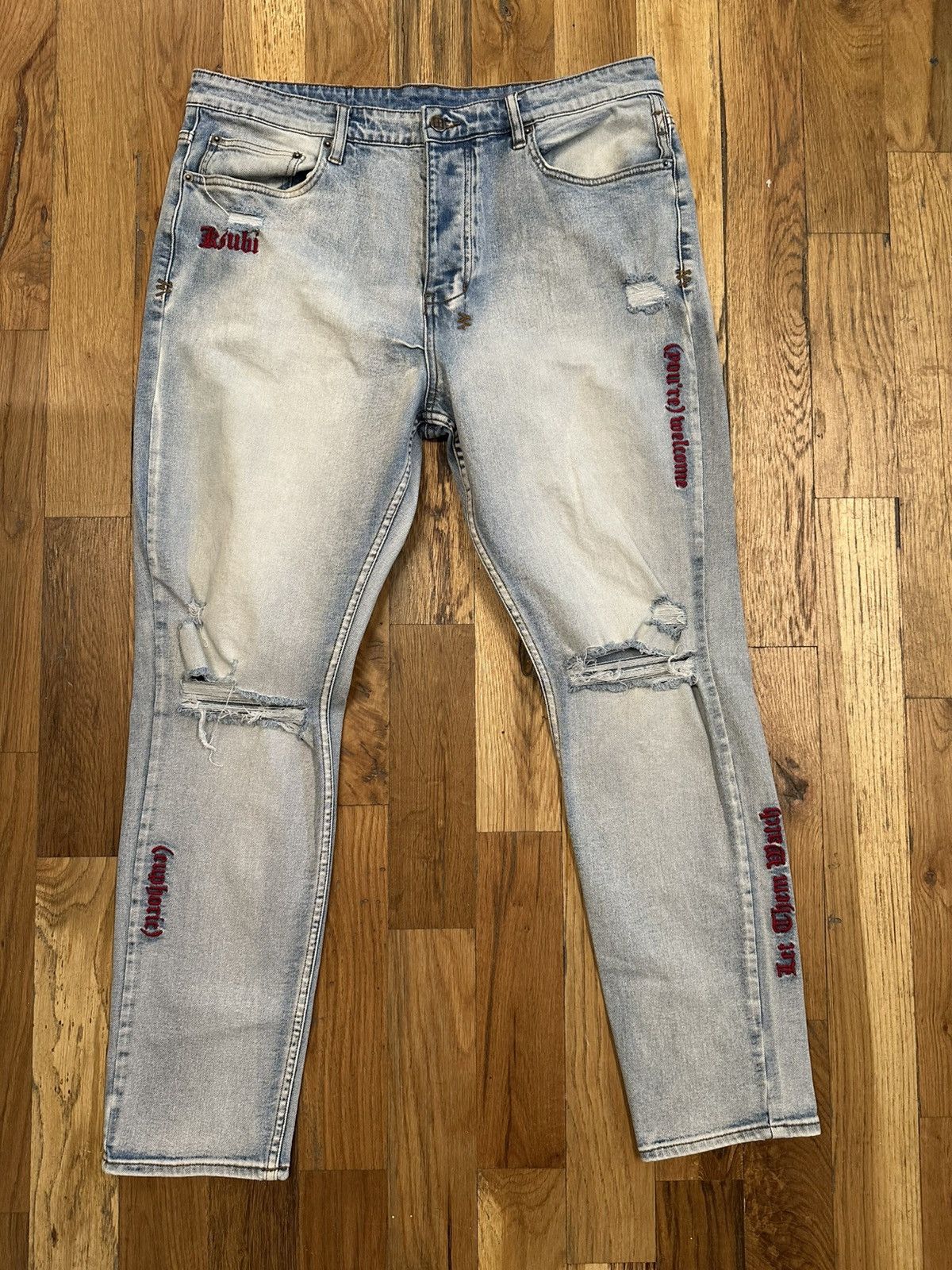 Ksubi Your Welcome Light Blue Denim Jeans Sz 36