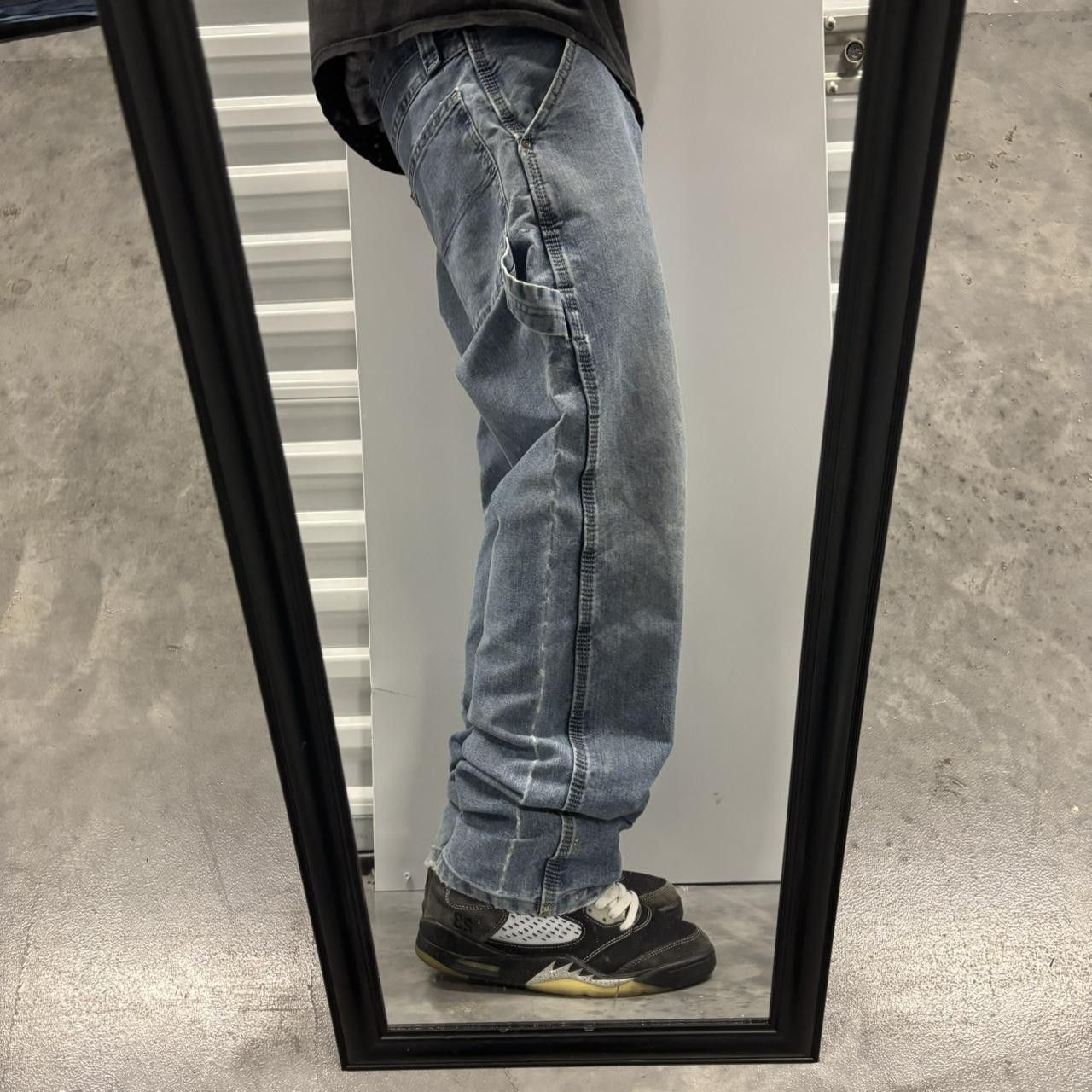 Japanese Brand × Vintage Crazy Vintage Y2K/2000s Grunge Medium Wash Distressed Skater Carpenter Denim Jeans! Size US 32 / EU 48 - 2 Thumbnail