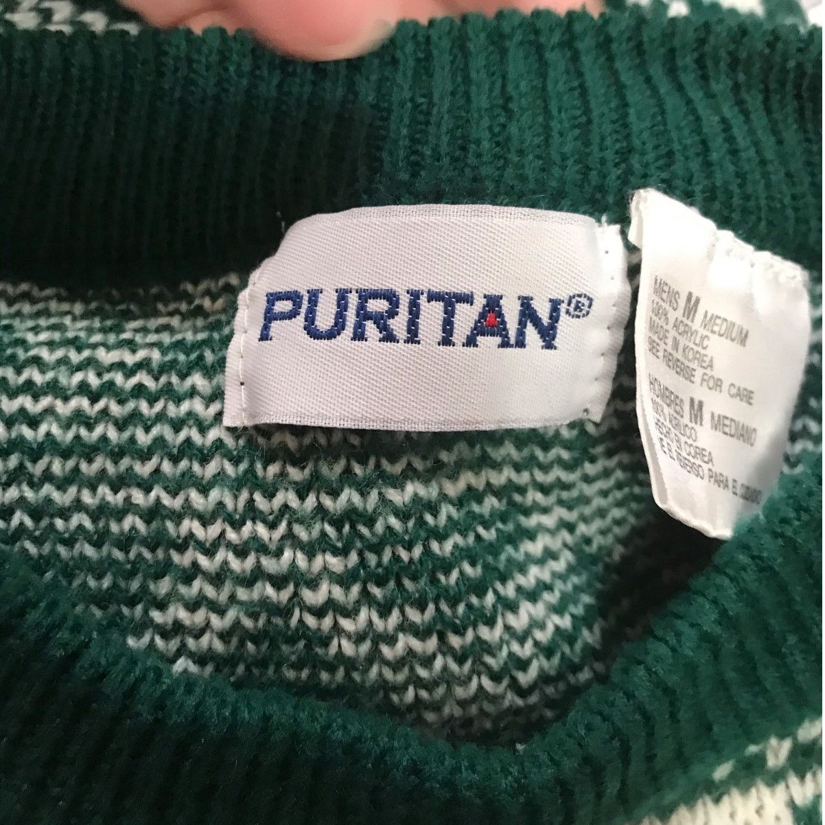 Puritan Puritan Vintage Round Neck Long Sleeve Sweater M Size ONE SIZE - 3 Thumbnail