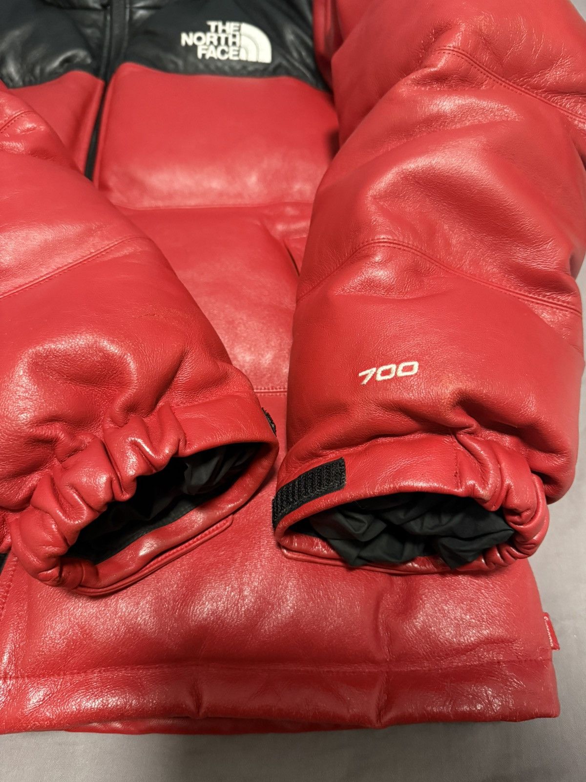 The North Face Supreme tnf the north face leather nuptse jacket red Size US M / EU 48-50 / 2 - 5 Thumbnail