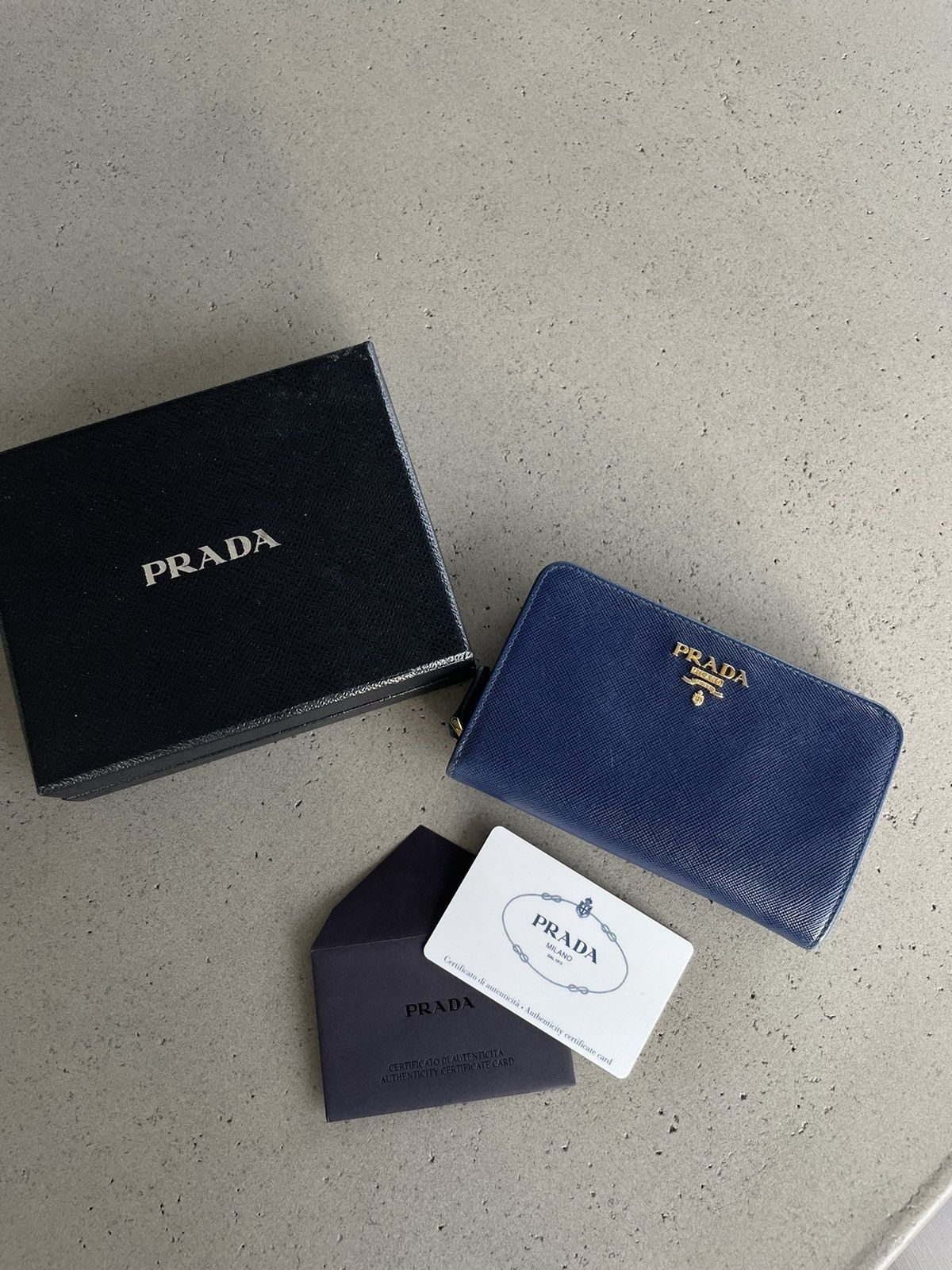 Prada Prada Saffiano Leather Bifold Wallet Size ONE SIZE - 1 Thumbnail