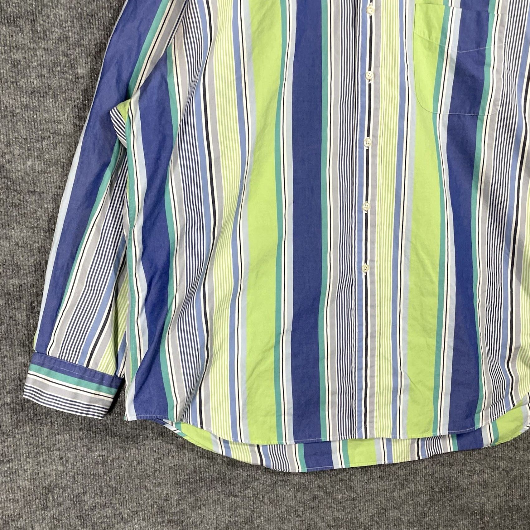 Ralph Lauren Ralph Lauren Shirt 2XL Blake 100% Cotton Green/Blue Striped L/S Button-Down Men's Size US XXL / EU 58 / 5 - 3 Thumbnail