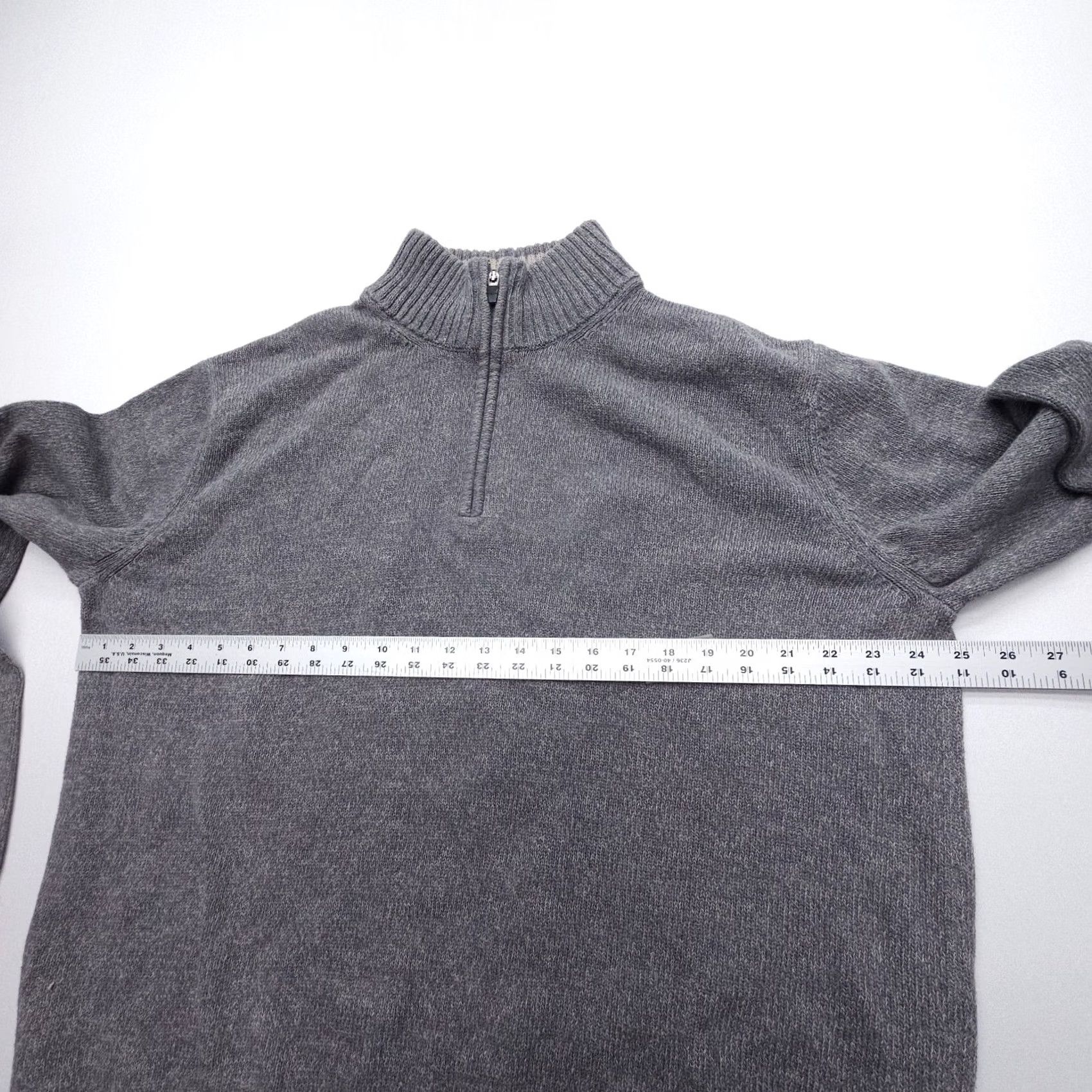 Eddie Bauer Eddie Bauer 1/4 Zip Knit Sweater Mens XL Gray Heavy 100% Cotton Outdoor Mock Neck Pullover Size US XL / EU 56 / 4 - 7 Thumbnail