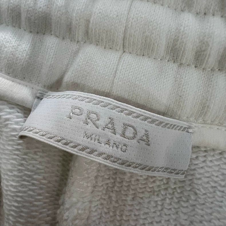 Prada Prada Size L White pattern letter printed trousers 2502-Ne Size US 32 / EU 48 - 3 Thumbnail