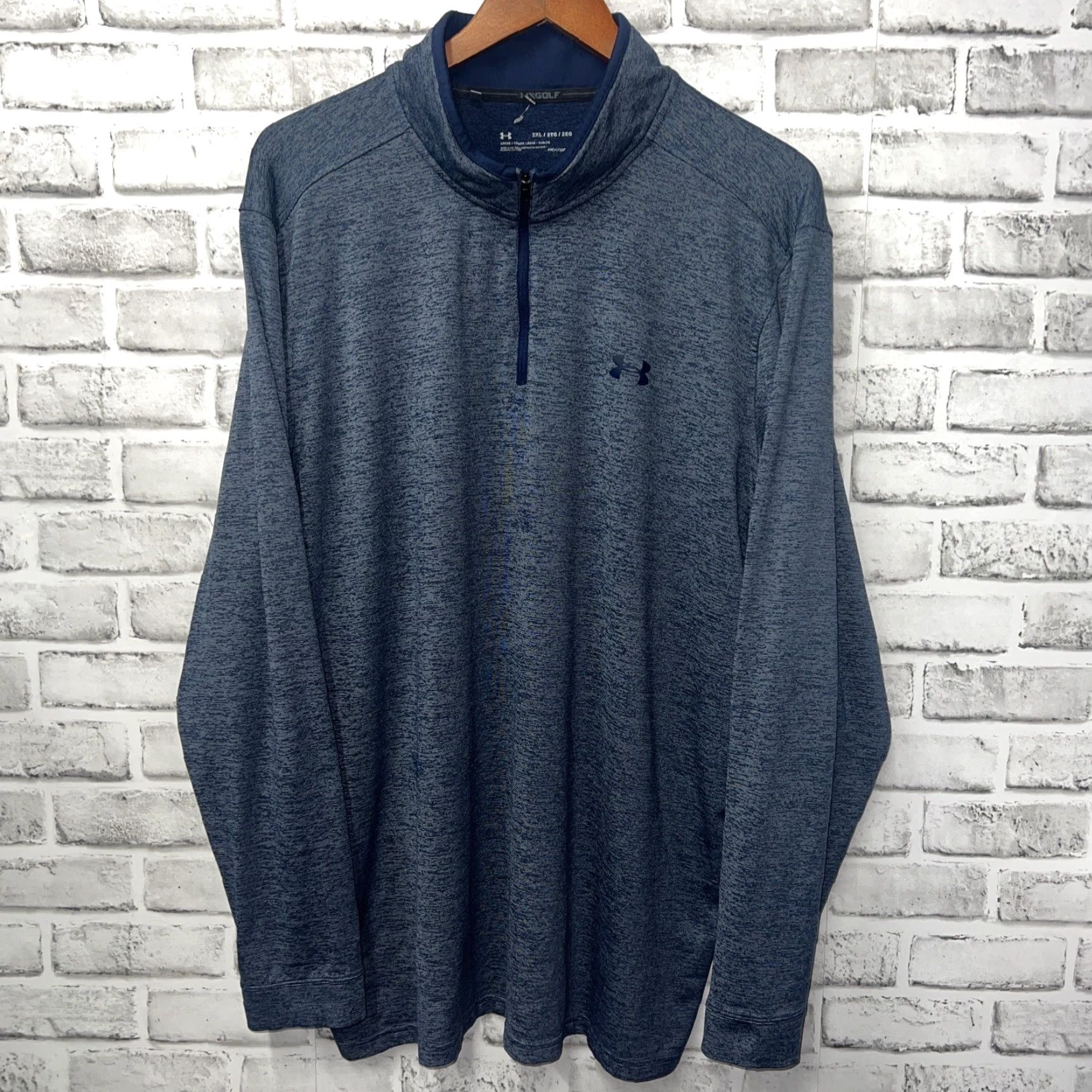 Under Armour Under Armour Pullover Shirt 2XL Mens Blue Half Zip Pullover Activewear Regular Size Size US XXL / EU 58 / 5 - 2 Thumbnail
