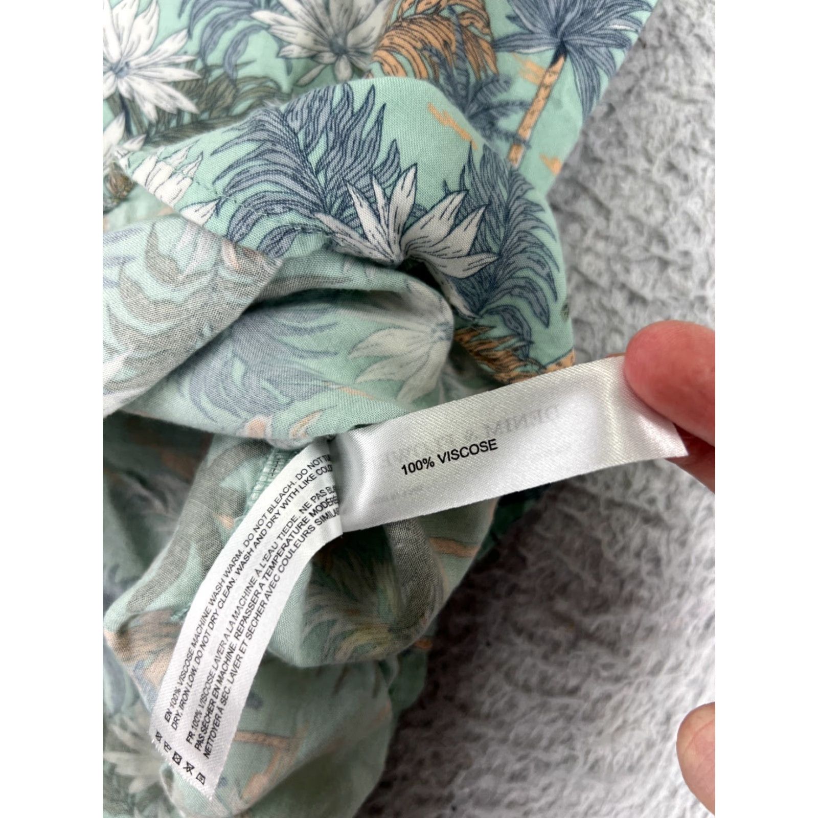 Vintage VINTAGE Denim & Flower Shirt Mens Medium Teal Palm Tree All Over Print Viscose Hawaiian Size US M / EU 48-50 / 2 - 4 Thumbnail