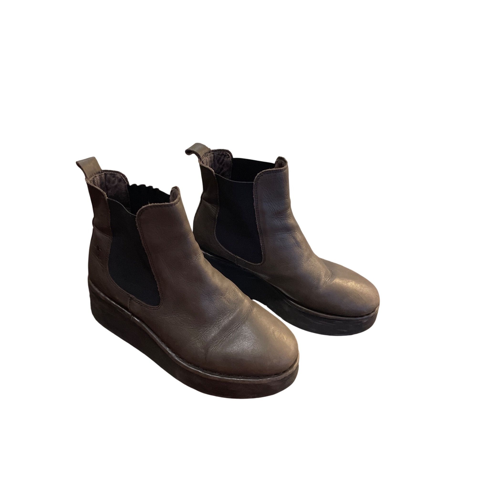 Fly London Fly London wms brown leather ankle chelsea platform ankle bo Size US 11.5 / IT 41.5 - 1 Thumbnail