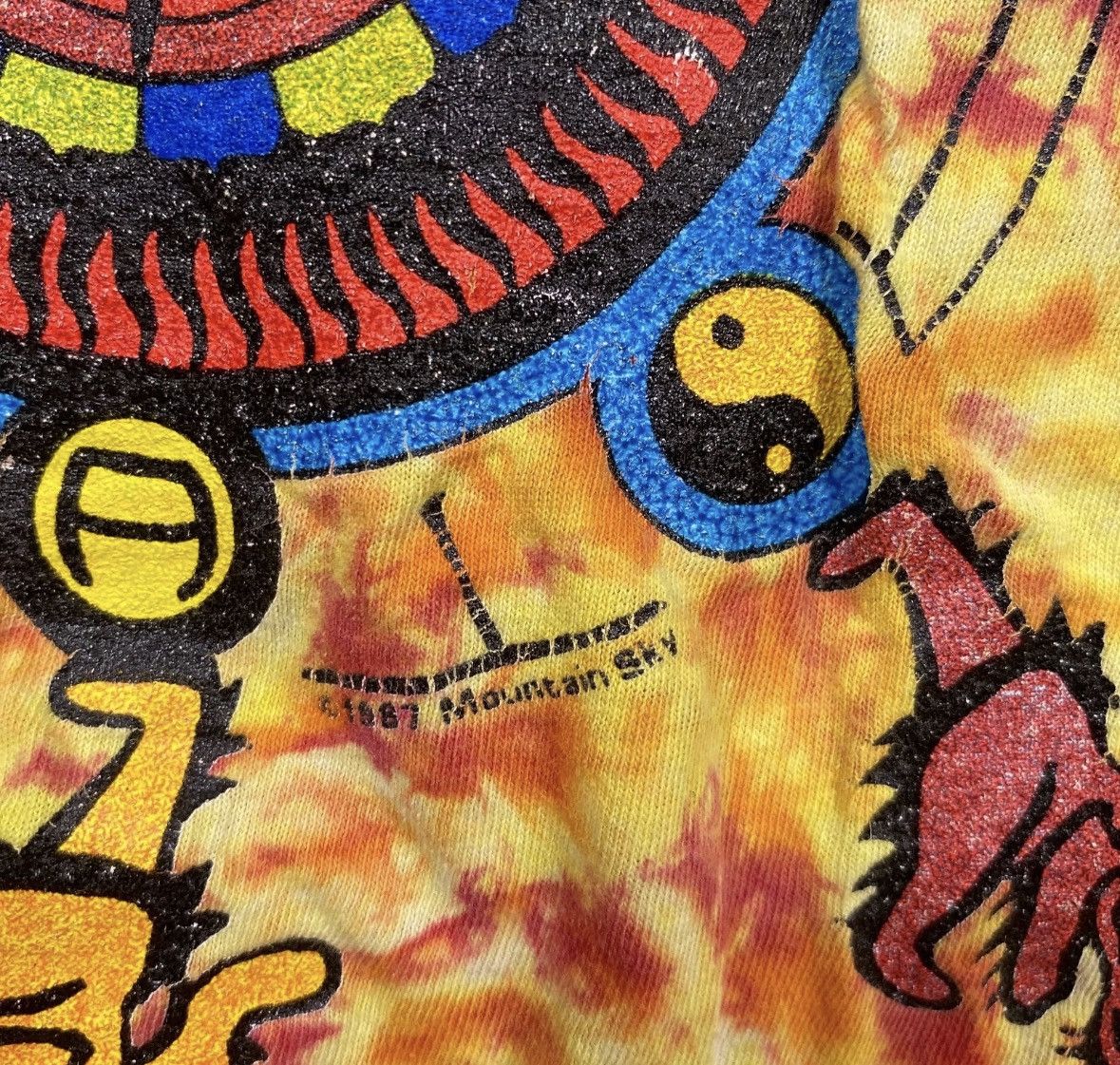 Hanes Vintage 1987 Grateful Dead T Shirt Tye Dye Mountain SkyLarge Size US L / EU 52-54 / 3 - 9 Thumbnail