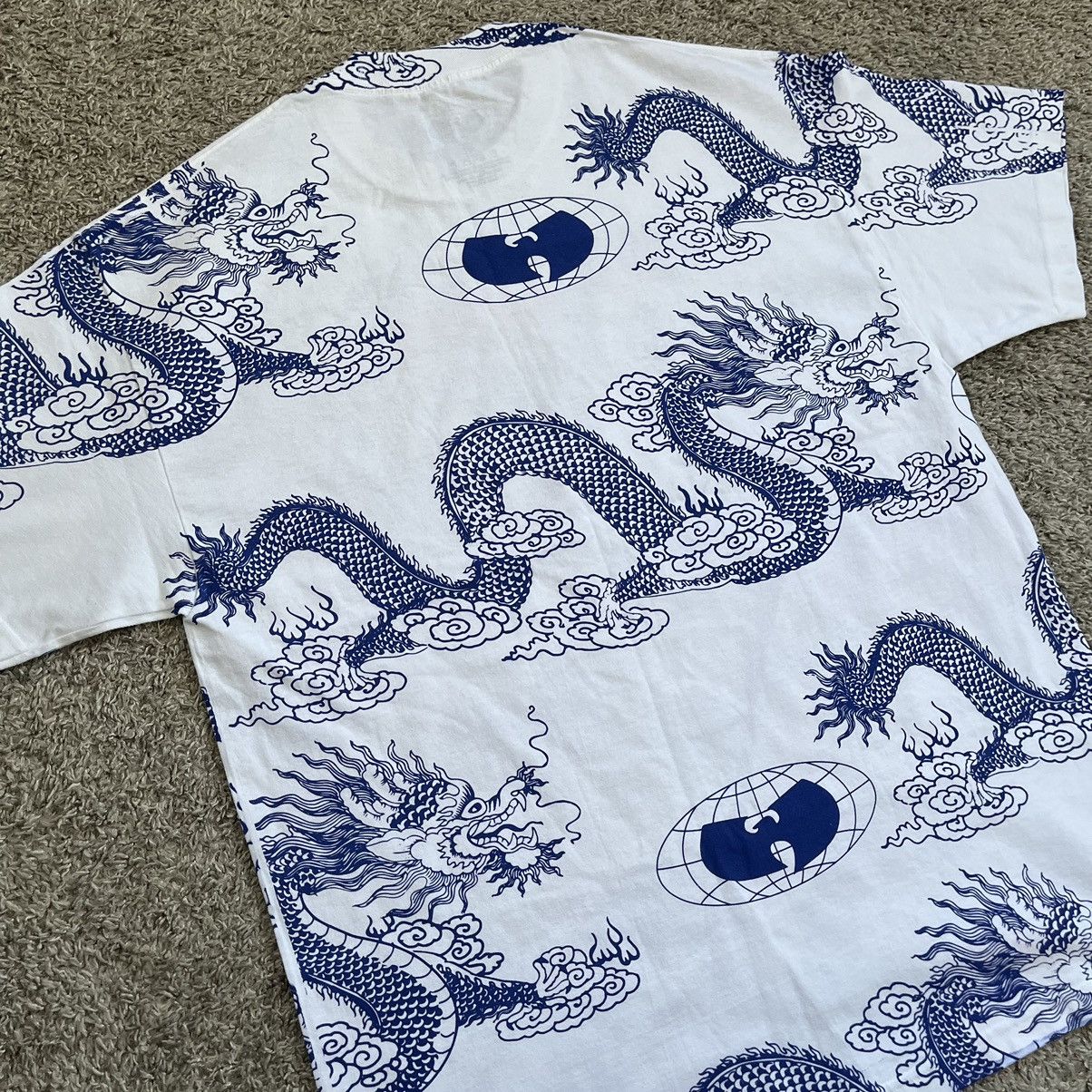 Wu-Tang Clan 🔴Wu-Wear Shirt Size XL Wu-Tang Dragons White Blue Rza Gza Size US XL / EU 56 / 4 - 10 Thumbnail