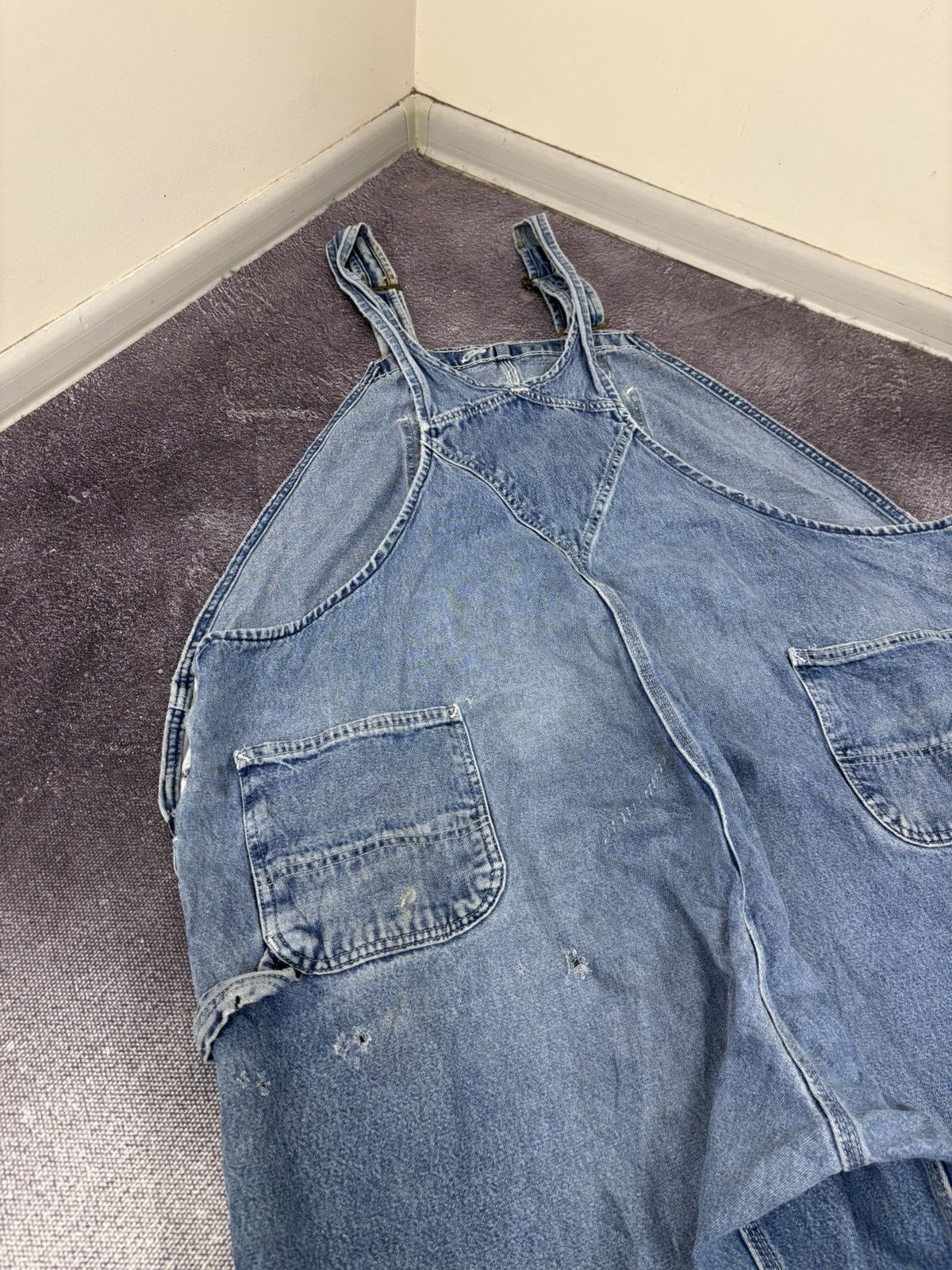 Carhartt Vintage Carhartt Bib Overalls USA Workwear Light Blue Denim Size US 44 / EU 60 - 16 Thumbnail