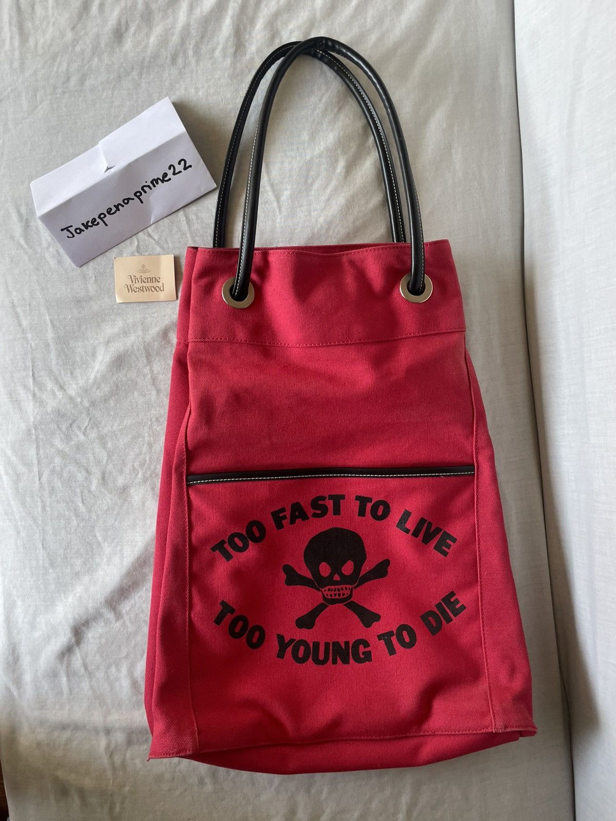 Vivienne Westwood Vivienne Westwood ‘Too fast to live’ red skull tote bag Size ONE SIZE - 1 Thumbnail