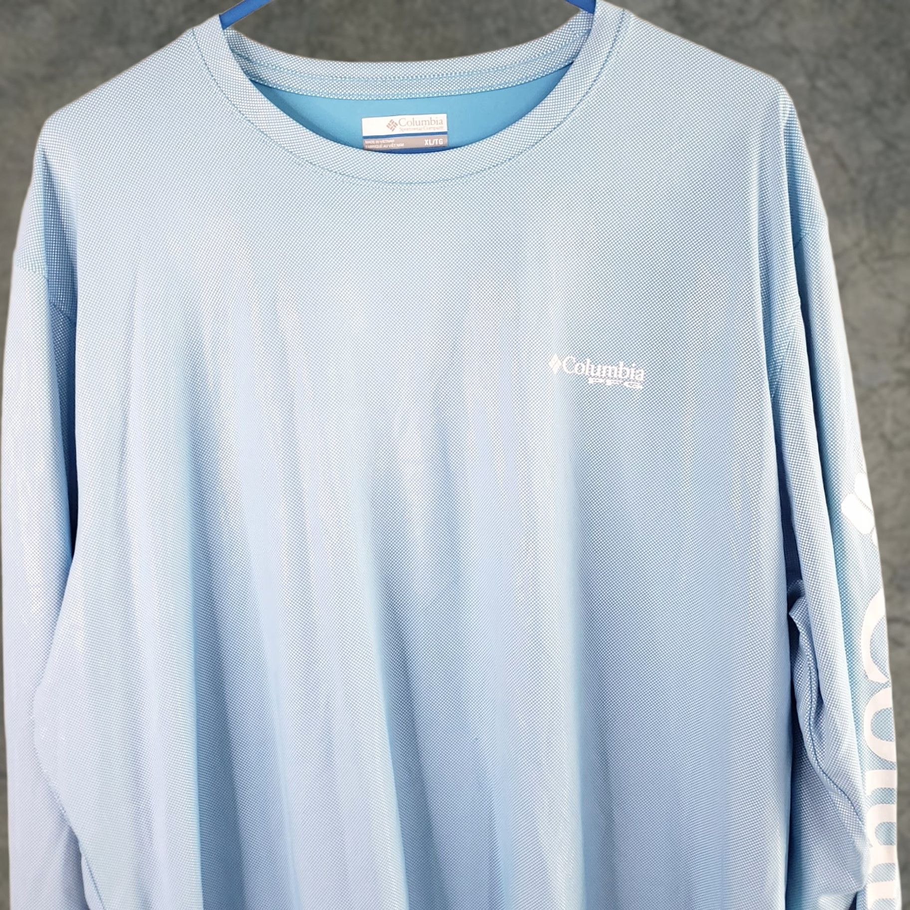 Vintage Columbia PFG Omni-Shade Shirt Mens XL Blue Pebbled Short Sleeve Crew Neck Graphic Geometric Outdoors 90s Retro Size US XL / EU 56 / 4 - 1 Thumbnail