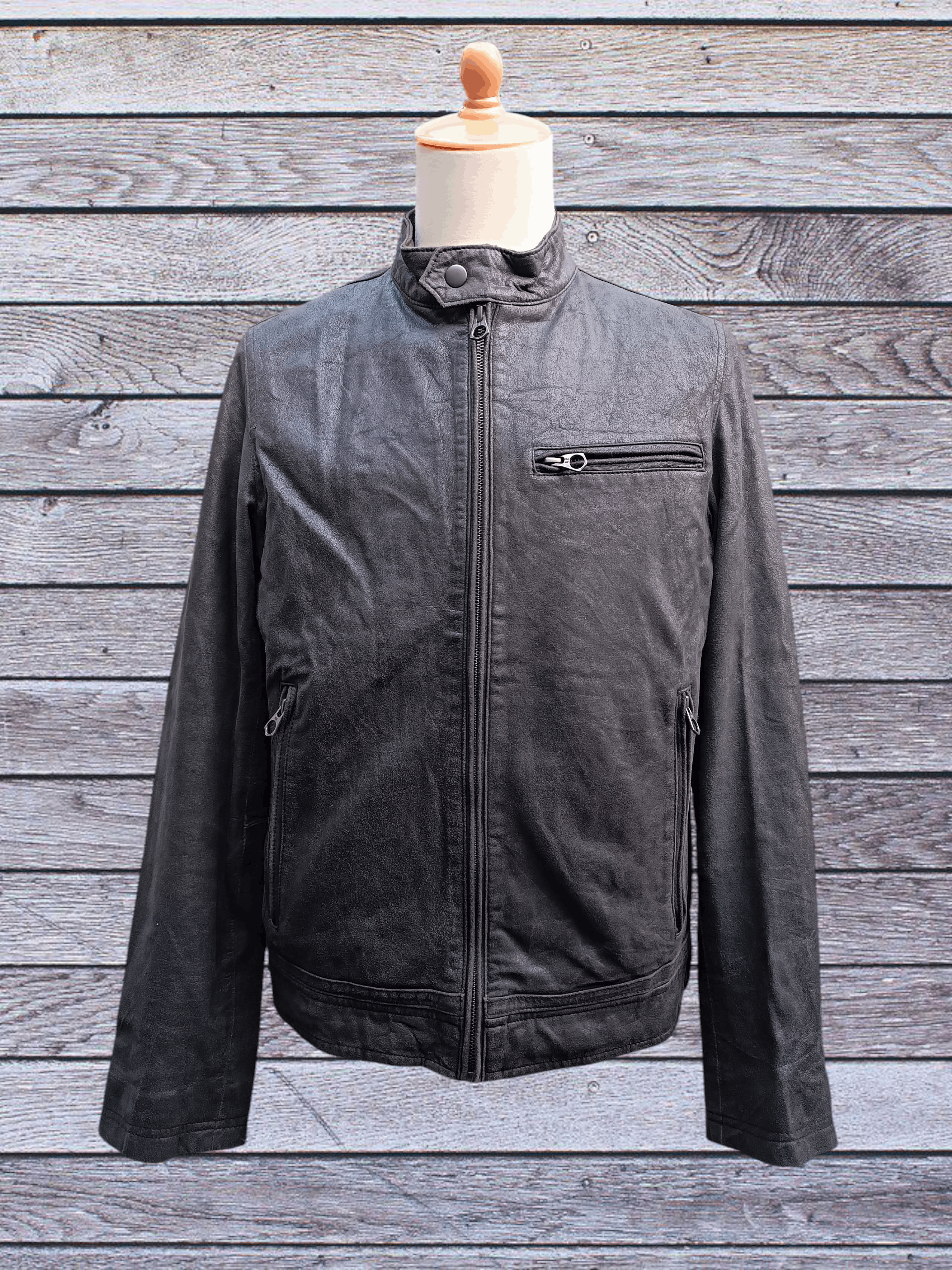 Japanese Brand Vintage Black Distressed Leather Jacket Goatskin Style Biker Size US L / EU 52-54 / 3 - 1 Thumbnail