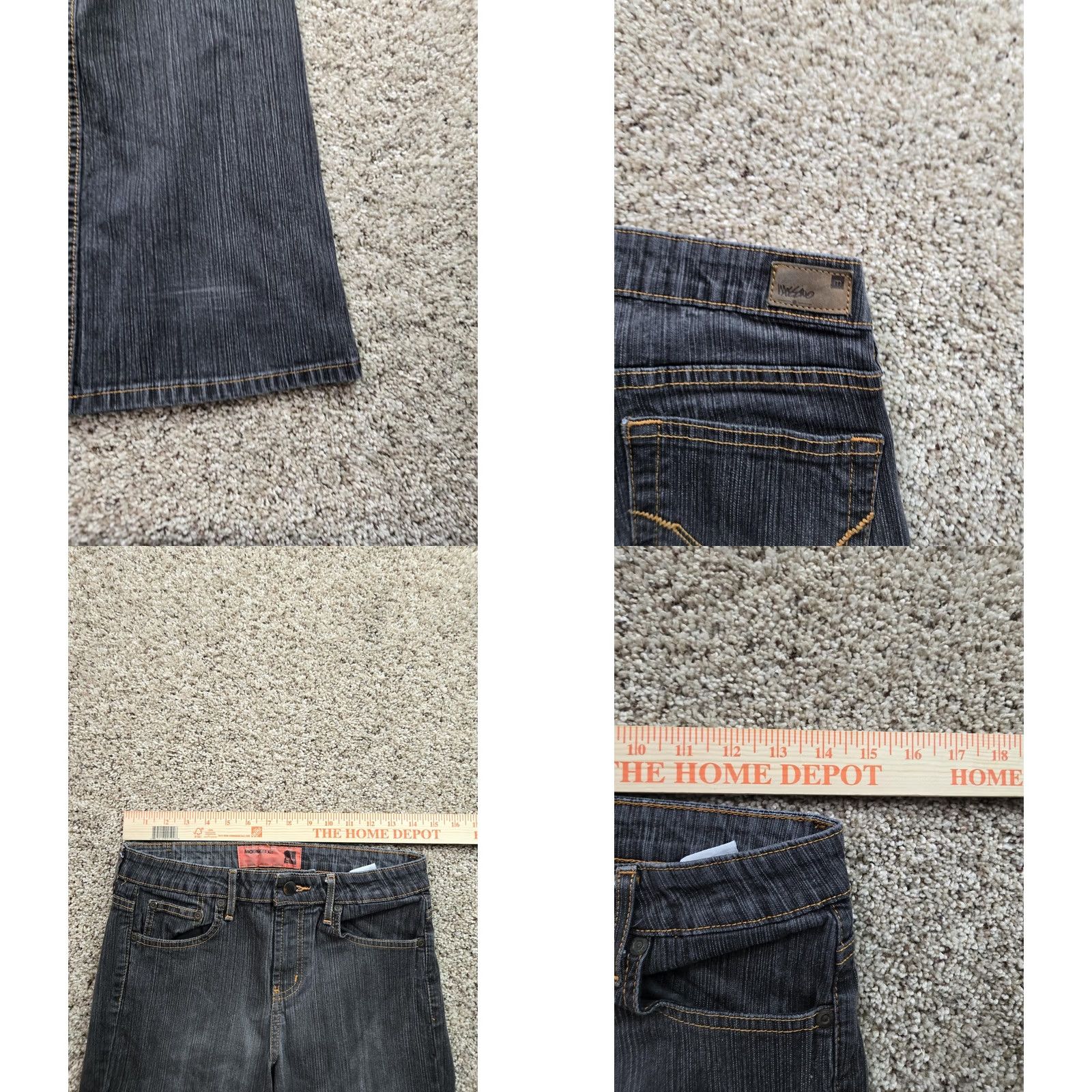 Mossimo VINTAGE Mossimo Jeans Bootcut Womens 9 Black Charcoal Wash Denim 5-Pocket Rise Low Inseam 31"} Size 30" / US 8 / IT 44 - 8 Thumbnail