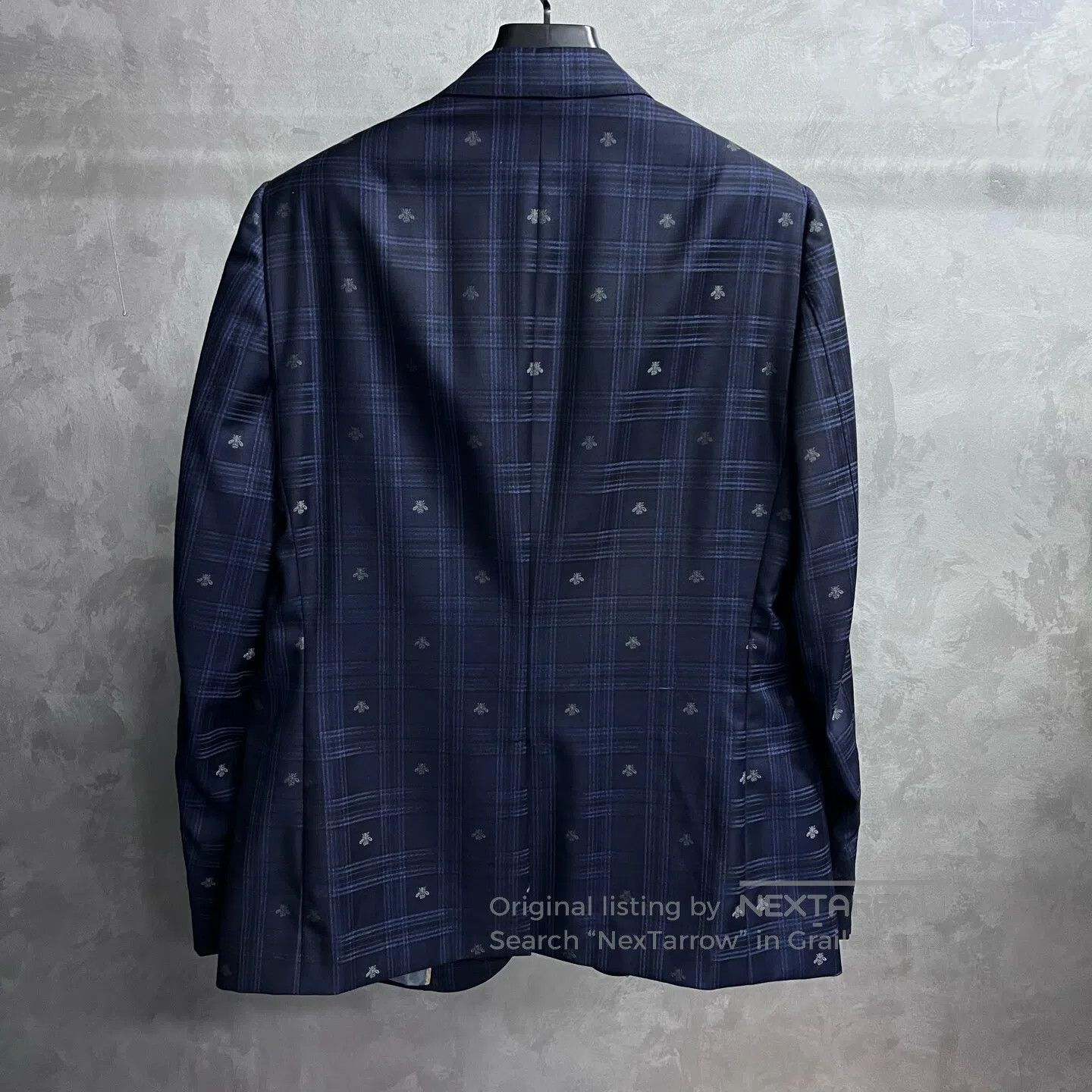 Gucci Guicci size 56 Blue bee-print wool blazer| Size 54R - 2 Thumbnail