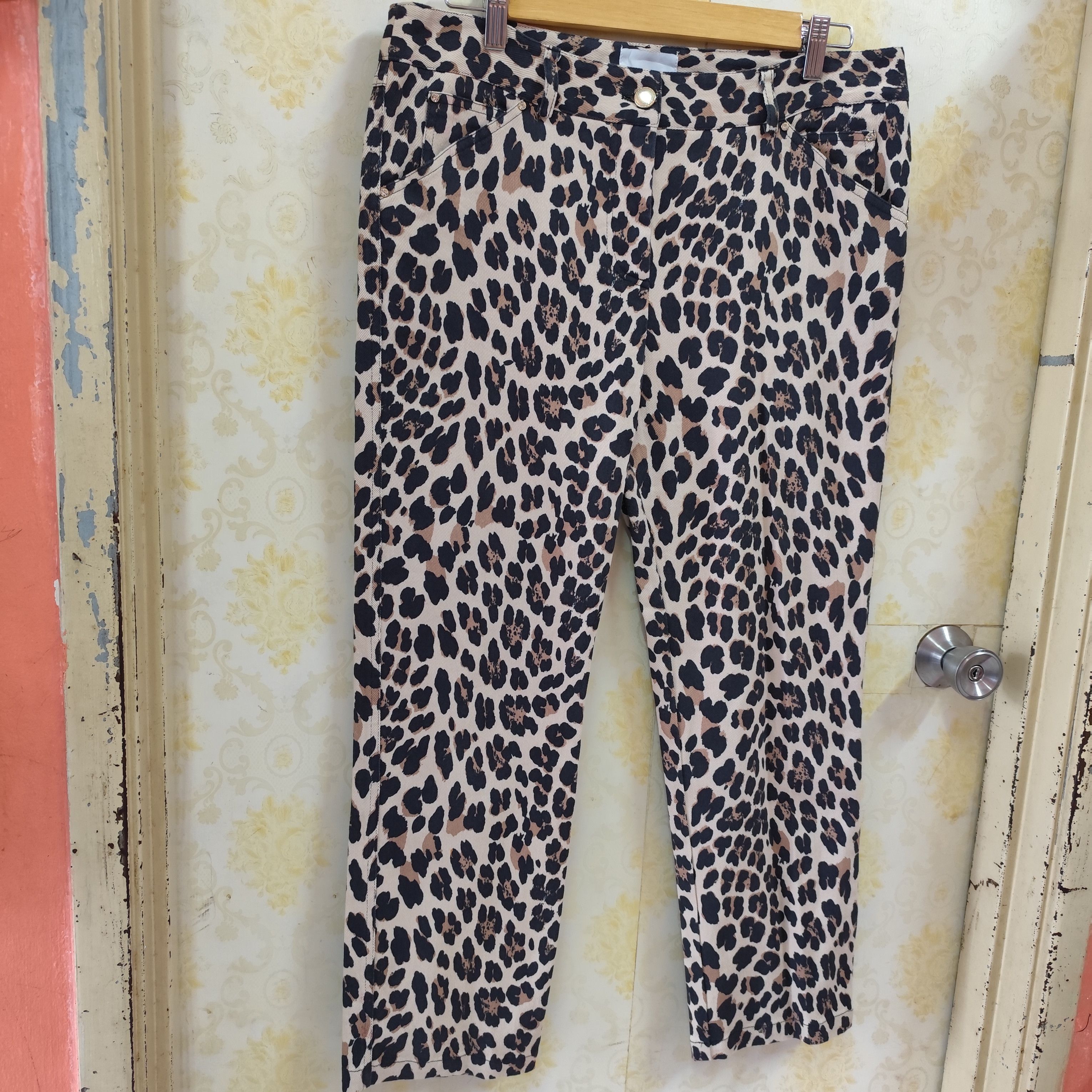 Designer 🇮🇹LEOPARD PRINT PANT BY ATOS LOMBARDINI MADE IN ITALY Size 36" / US 14 / IT 50 - 2 Thumbnail
