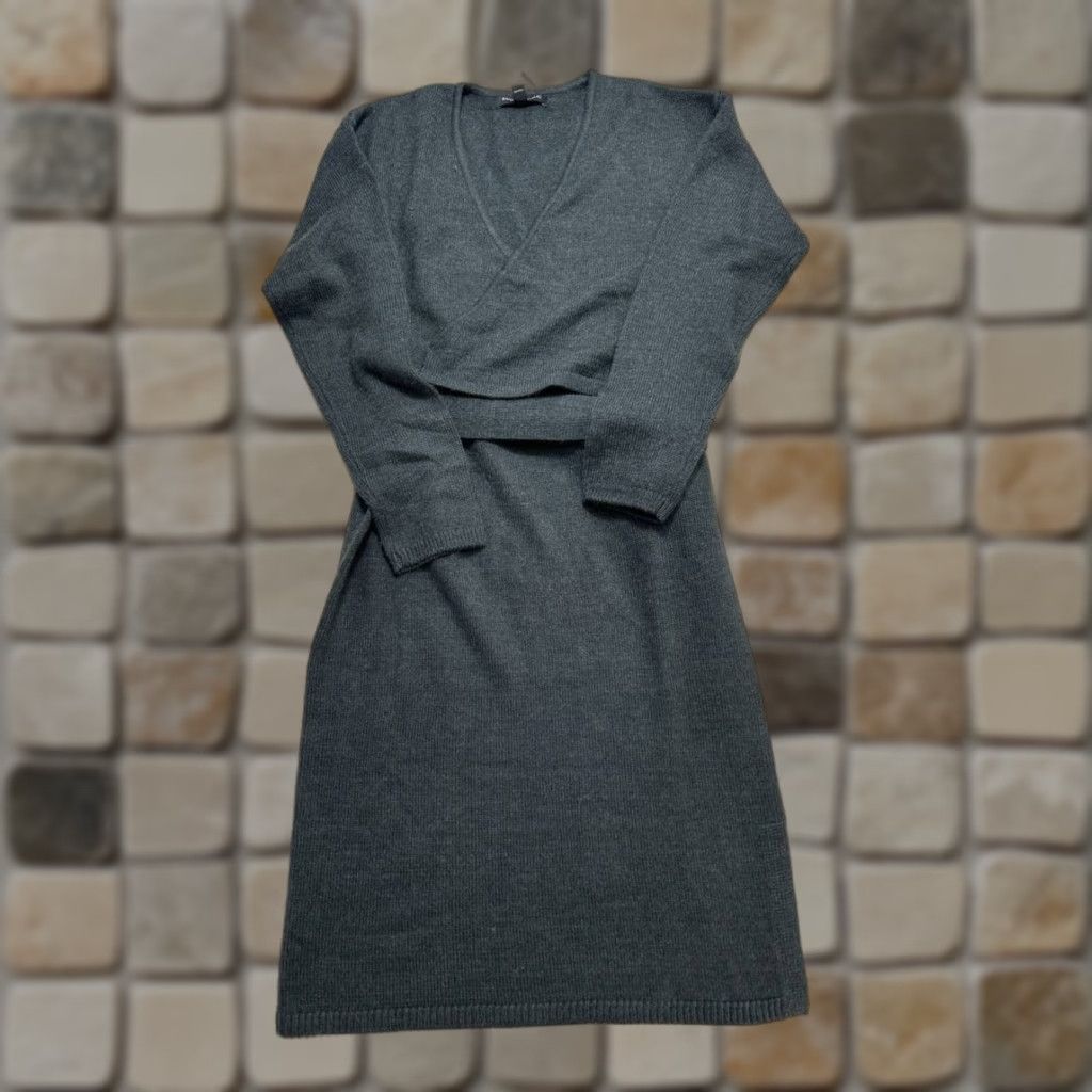 Banana Republic Banana Republic Sweater Dress Womens XS Gray Knit Bodycon Pullover V-Neck Short Dress Winter Fall Clothing Size XS / US 0-2 / IT 36-38 - 1 Thumbnail
