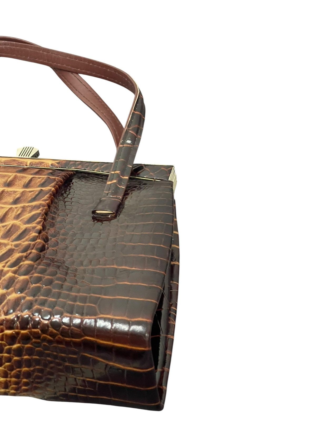 Genuine Leather Crocodile Skin Leather Vtg 60s Kawano Japan Hand Bag 8🟩 Size ONE SIZE - 17 Thumbnail