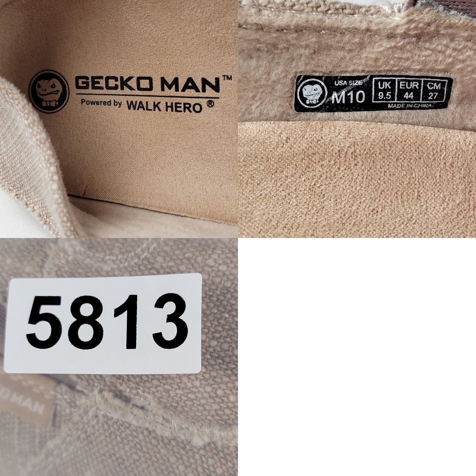 Vintage GeckoMan Men Loafer Canvas Beige Arch Support Slip On Square Toe 10M Casual Shoes Size US 10 / EU 43 - 9 Thumbnail