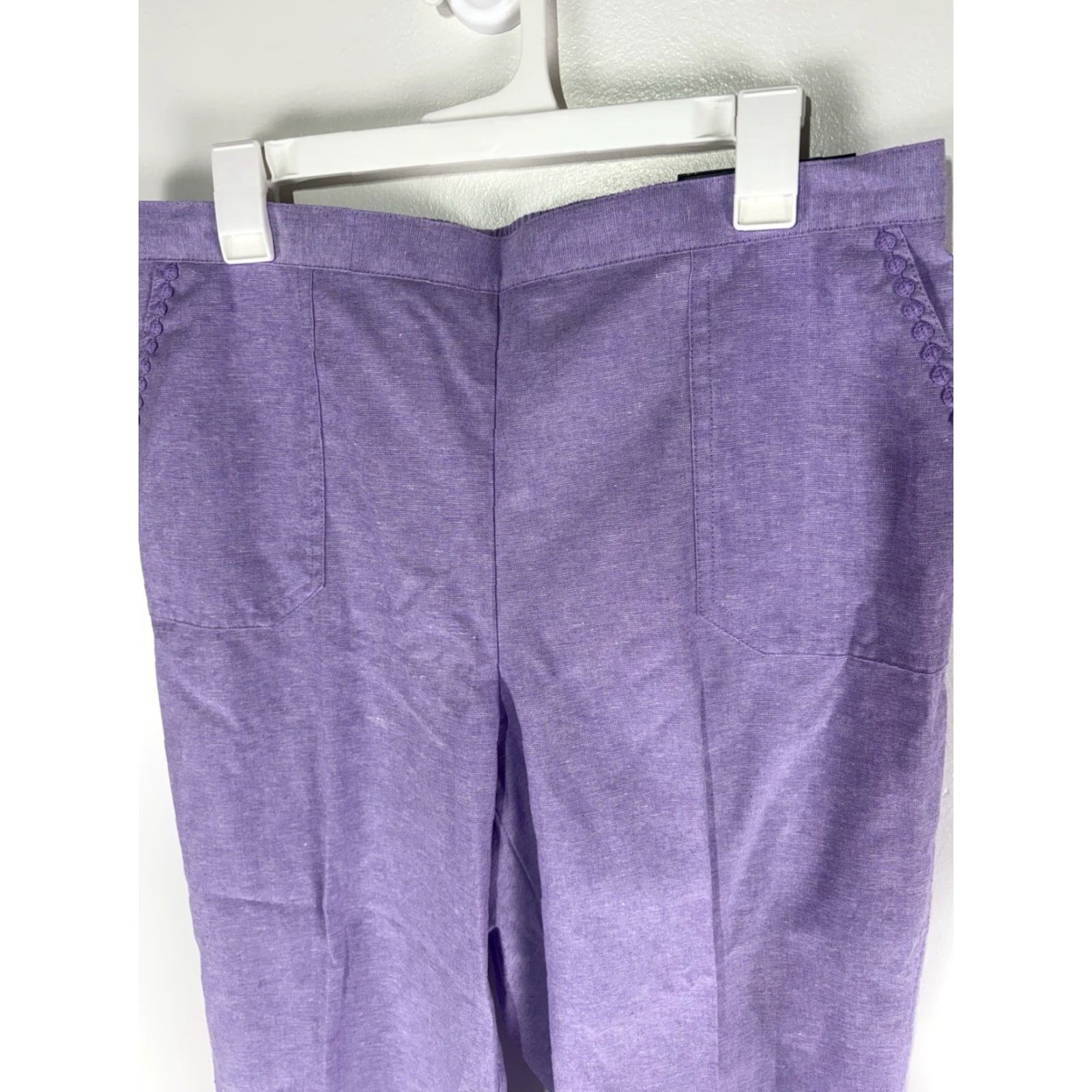 Vintage Alfred Dunner Capri Pants Womens Lavender Size 14 New Pull On Size 36" / US 14 / IT 50 - 2 Thumbnail
