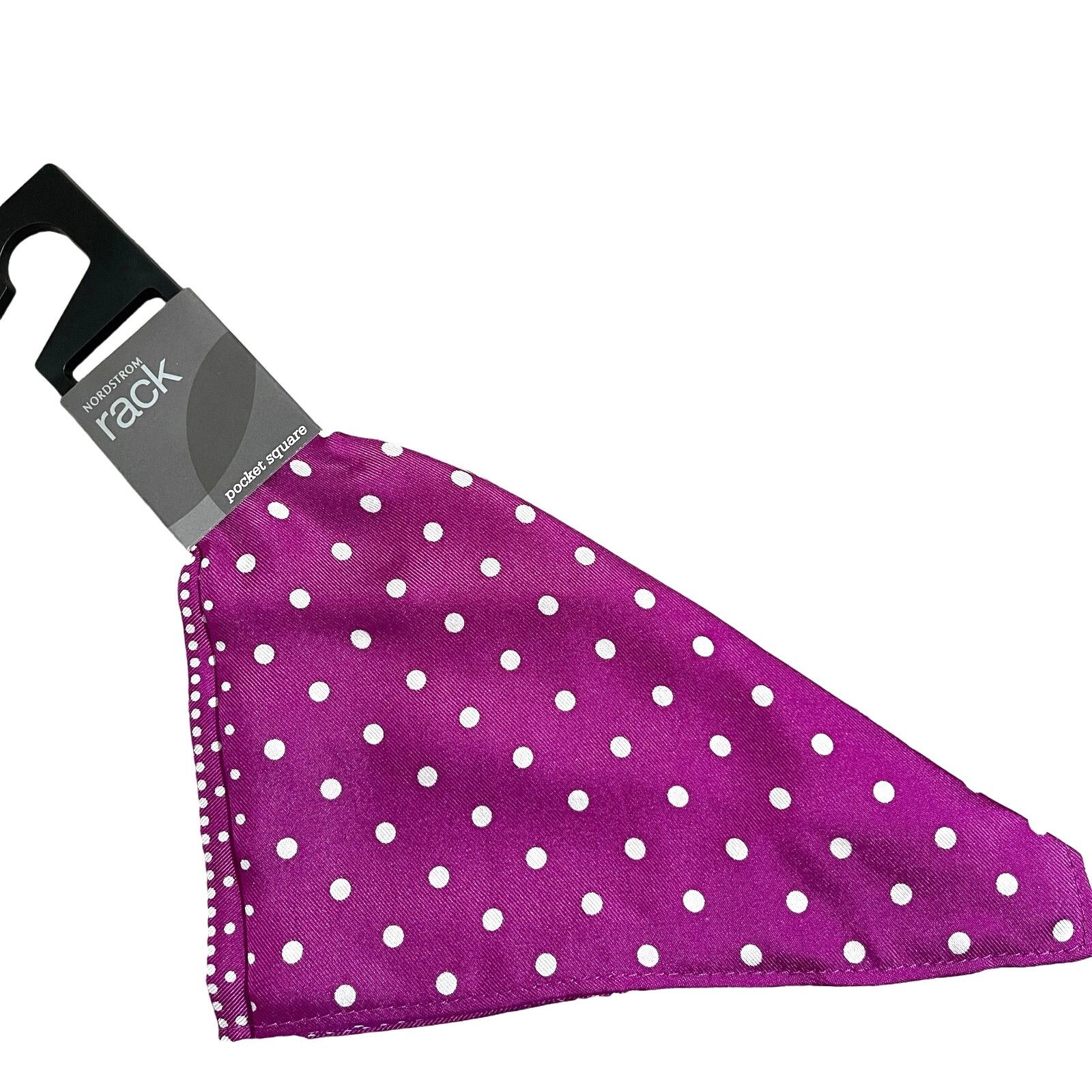 Nordstrom 3 Nordstrom Rack Silk 4 Panel Pocket Squares Berry Polka Dot Size ONE SIZE - 2 Thumbnail