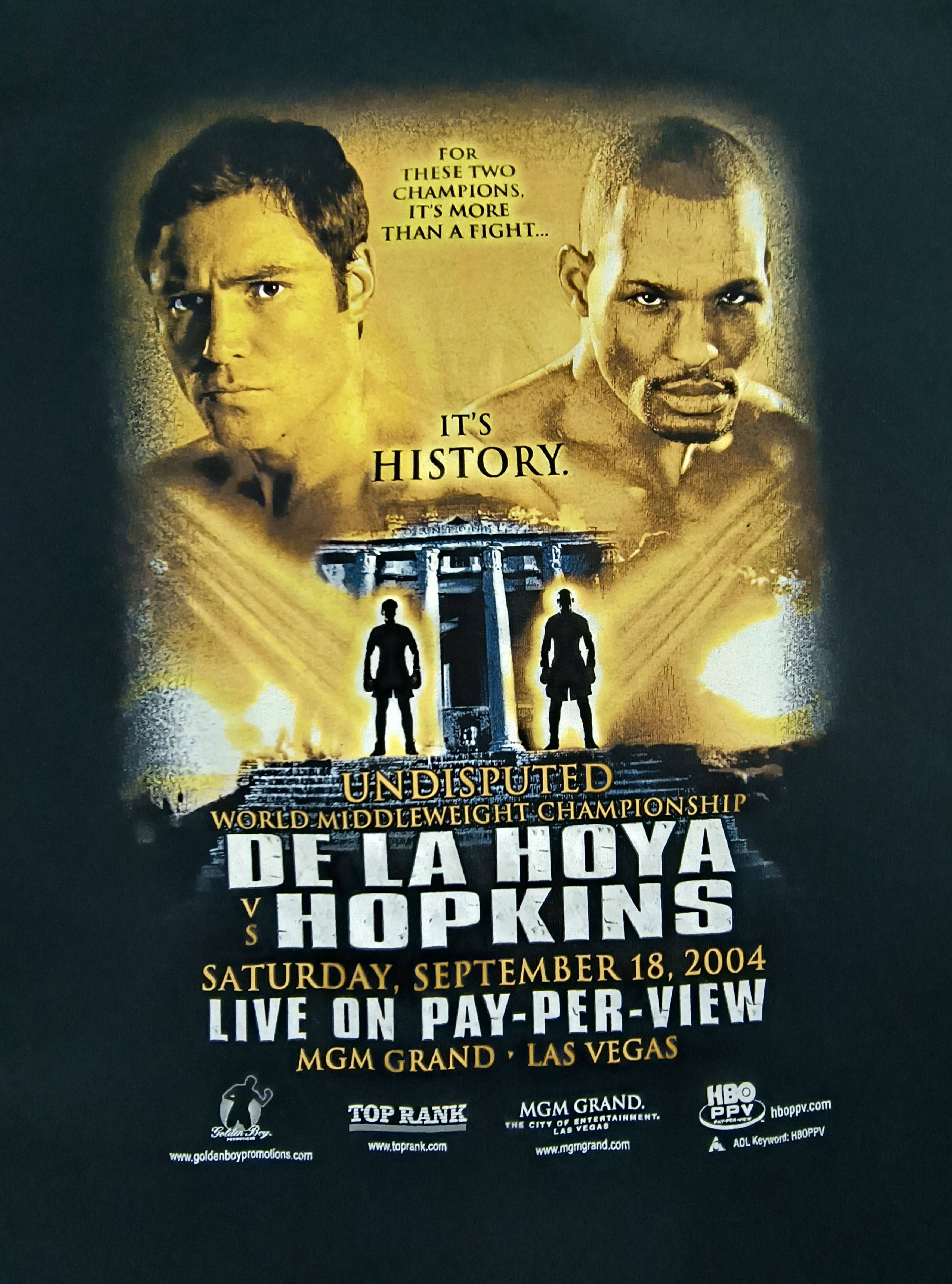 Anvil Vintage Y2K De La Hoya vs Hopkins 2004 tee Size US L / EU 52-54 / 3 - 1 Thumbnail