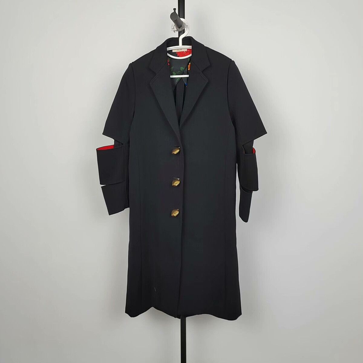 Celine Celine Wool Bell Coat Black Size XXS / US 00 / IT 34 - 1 Thumbnail