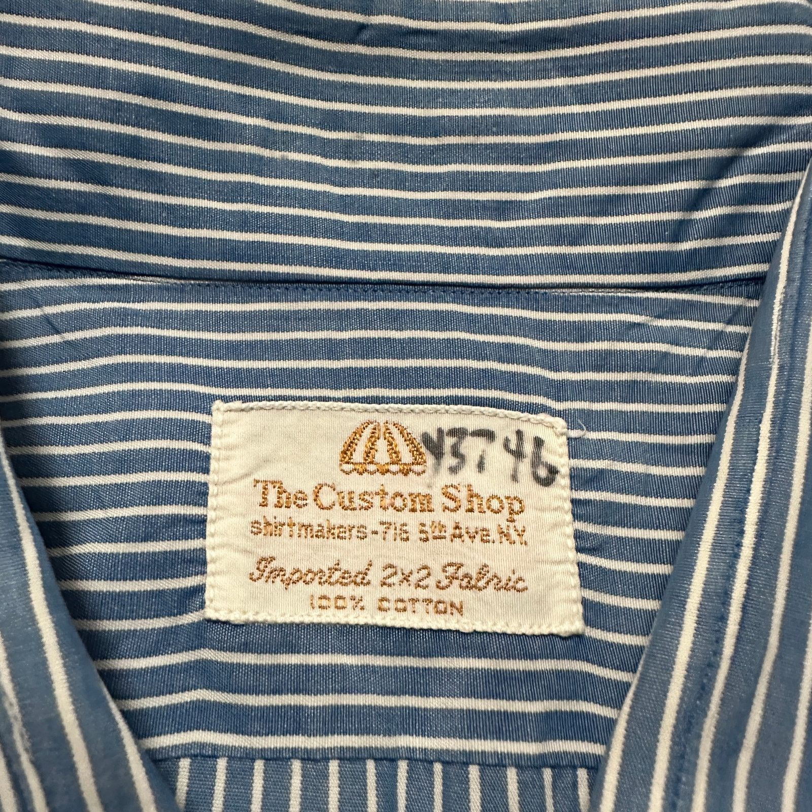 Other Vintage Custom Shop blue striped button down size 16.5 Size US L / EU 52-54 / 3 - 6 Thumbnail
