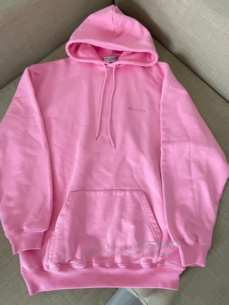 Balenciaga Balenciaga Pink Small Logo Hoodie Size US S / EU 44-46 / 1 - 1 Thumbnail